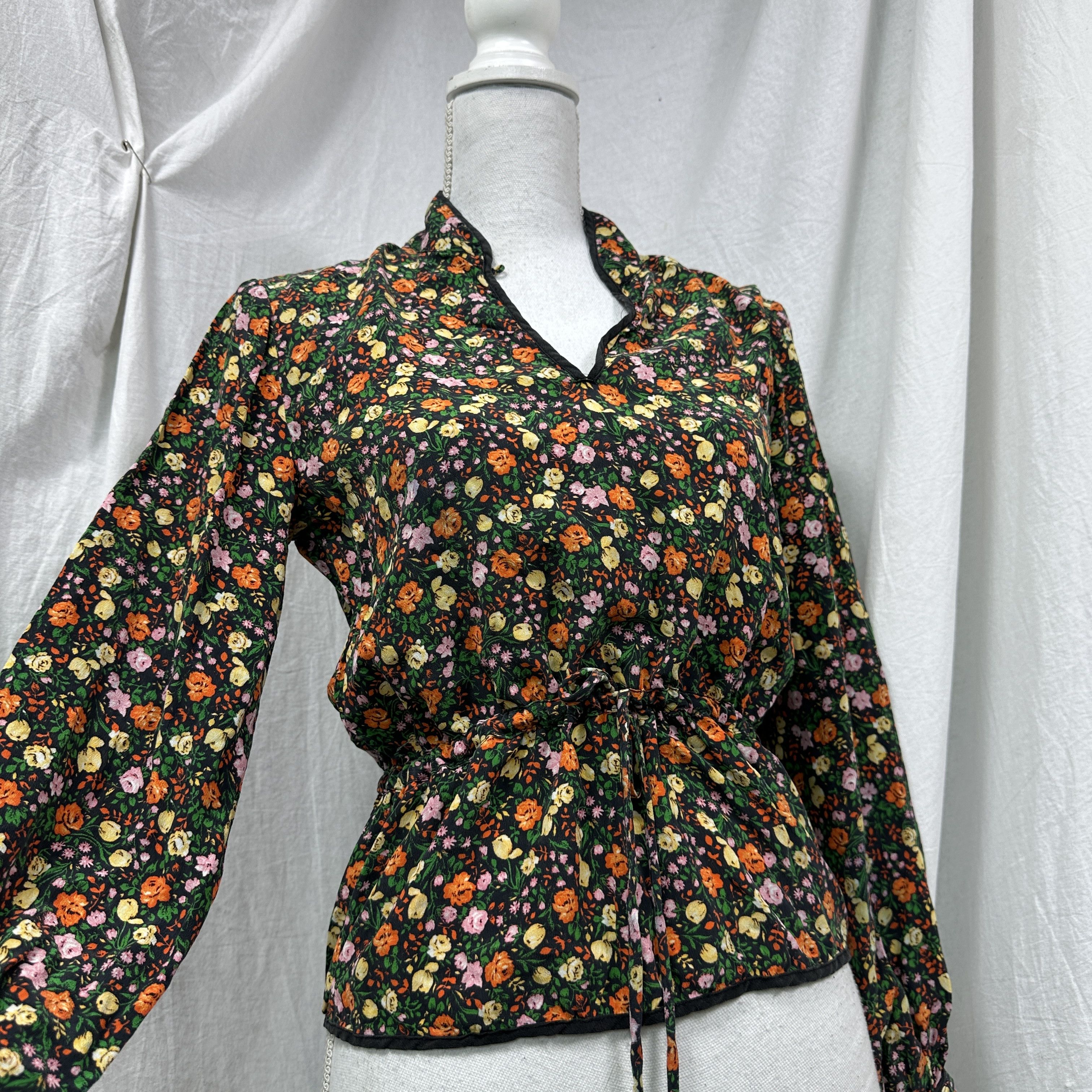 Ganni Vintage Casual Preppy Floral Silk Ganni Shirt Y2K Size XS / US 0-2 / IT 36-38 - 10 Thumbnail