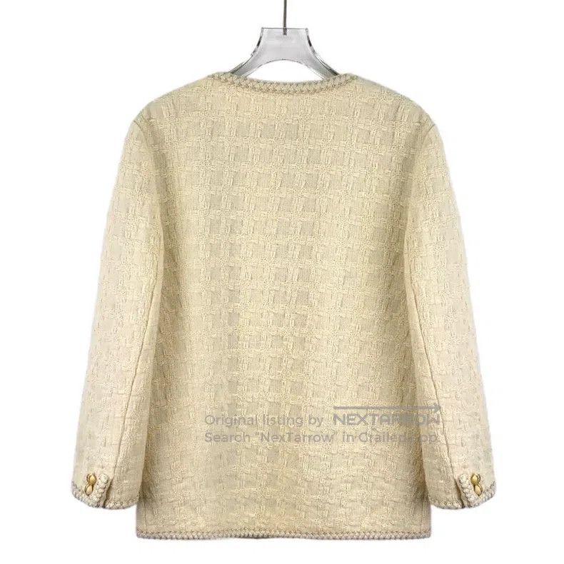 Gucci Gucci Beige wool woven tweed small fragrance jacket Size S / US 4 / IT 40 - 2 Thumbnail
