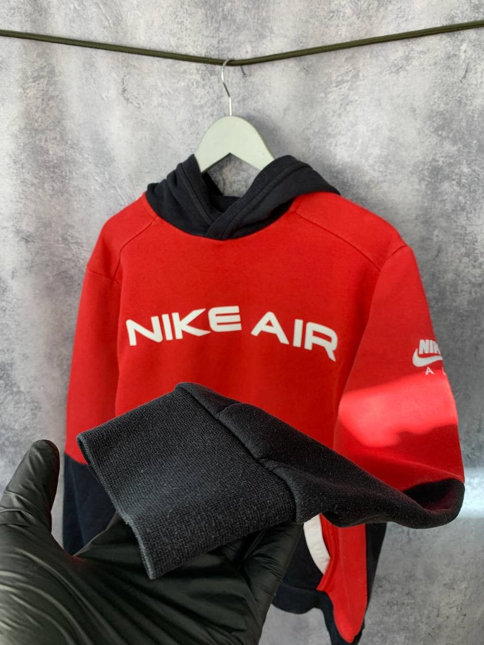 Nike Nike Nsw Air Fleece Hoodie Black/Red Size US M / EU 48-50 / 2 - 11 Thumbnail
