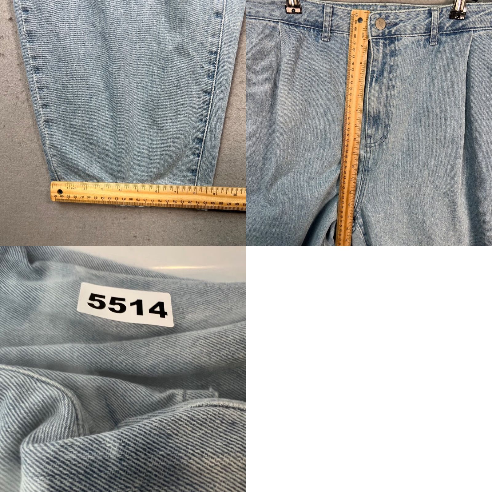 AMOMENTO Amomento Womens Jeans High-Waisted Light Blue Denim 100% Cotton L Adults Large 5-Pocket Rise High Vintage Style Mens Womens Girls Boys Size 36" / US 14 / IT 50 - 8 Thumbnail