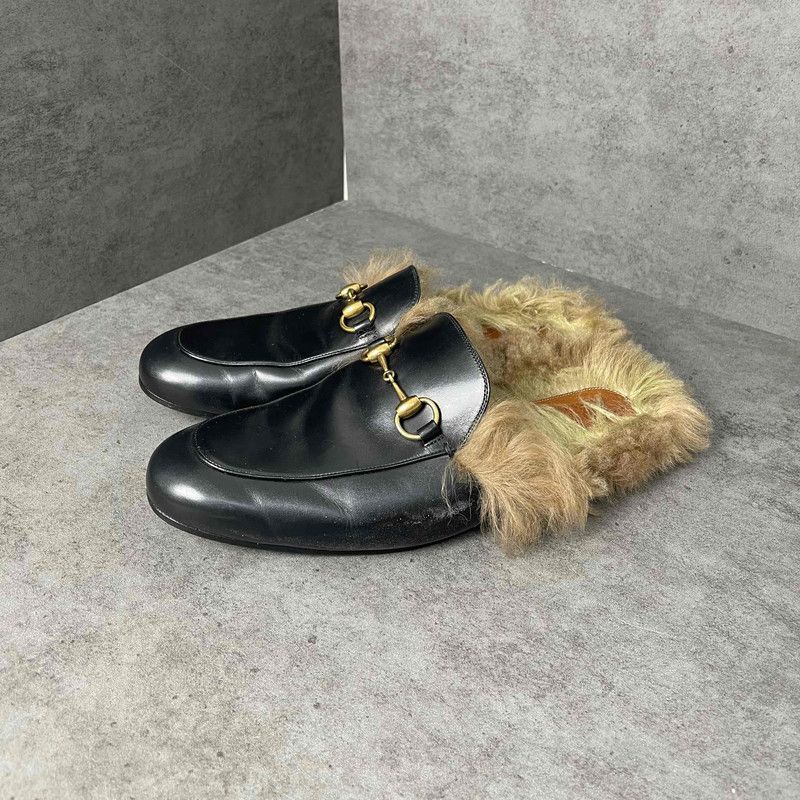 Gucci Gucci Black Lamb Wool Slip-On Loafers for Men 0079 Size US 8.5 / EU 41-42 - 1 Thumbnail