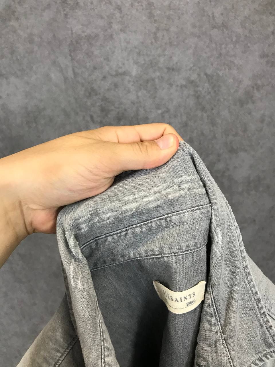Allsaints Allsaints designer distressed denim shirt Size US S / EU 44-46 / 1 - 9 Thumbnail