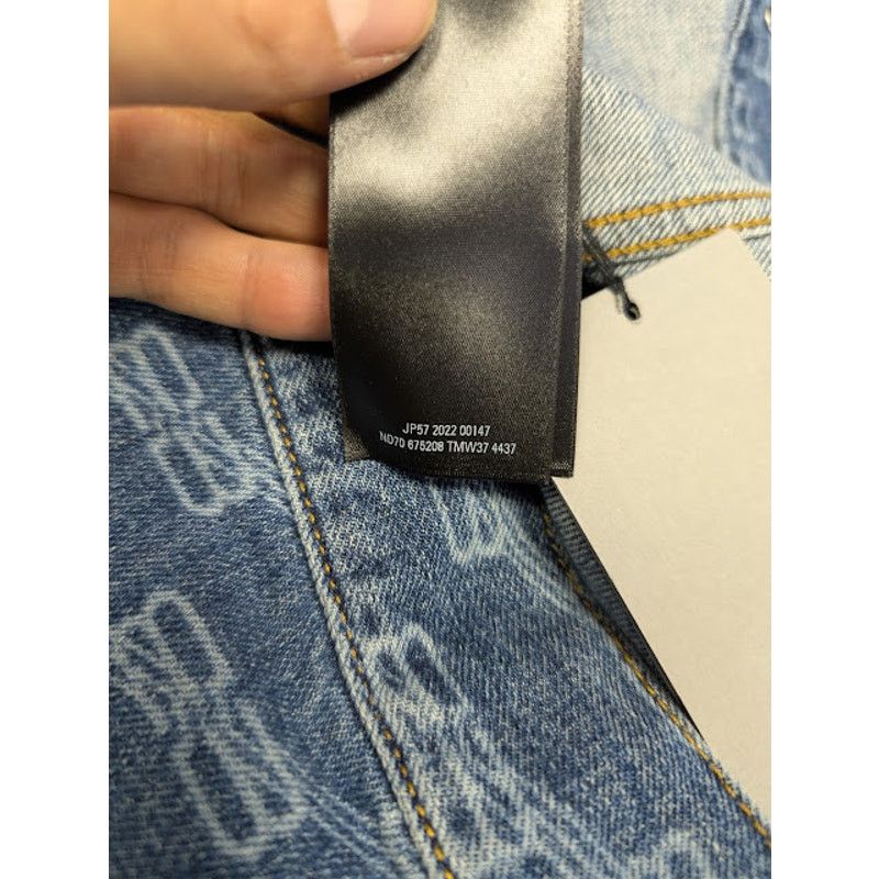 Balenciaga o1rshd1 Large Fit Denim Jacket in Blue Authentic Ring Size US M / EU 48-50 / 2 - 17 Thumbnail