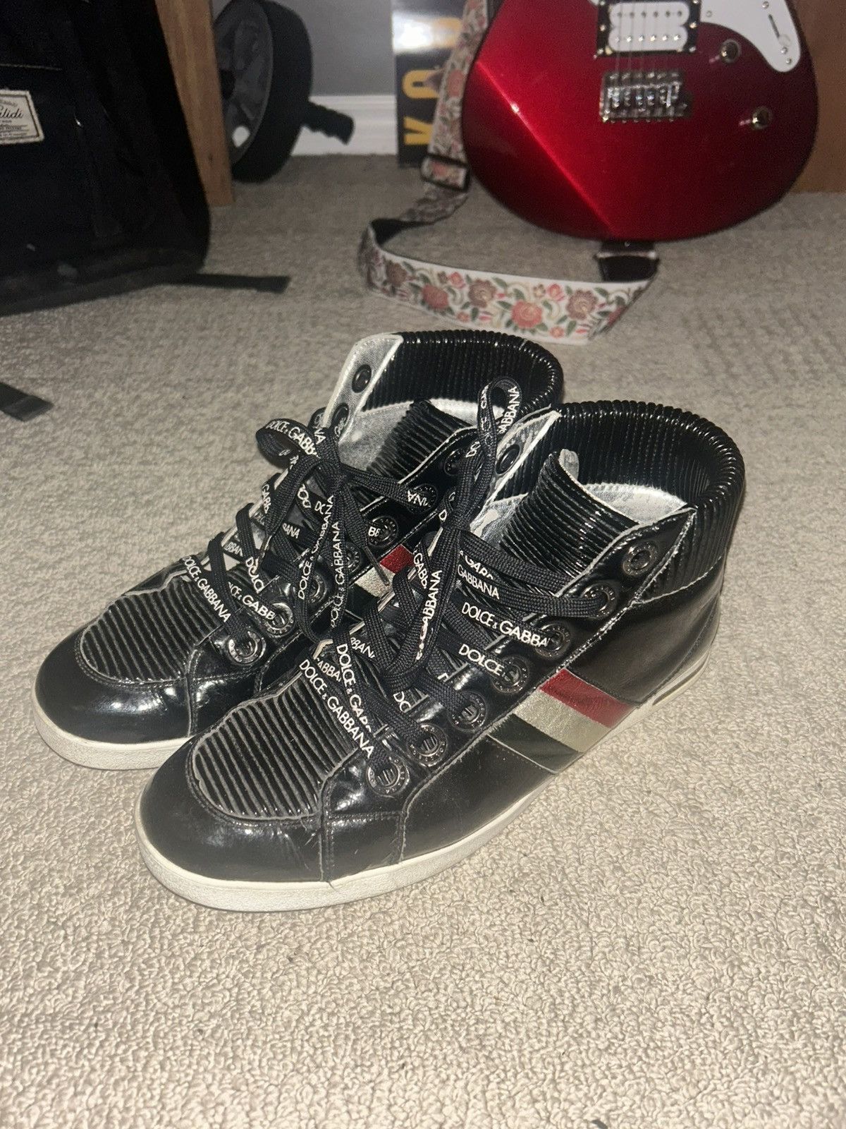 Dolce & Gabbana Dolce&Gabbana High Top Sneakers Early 2000’s patent leather Size US 9 / EU 42 - 1 Thumbnail