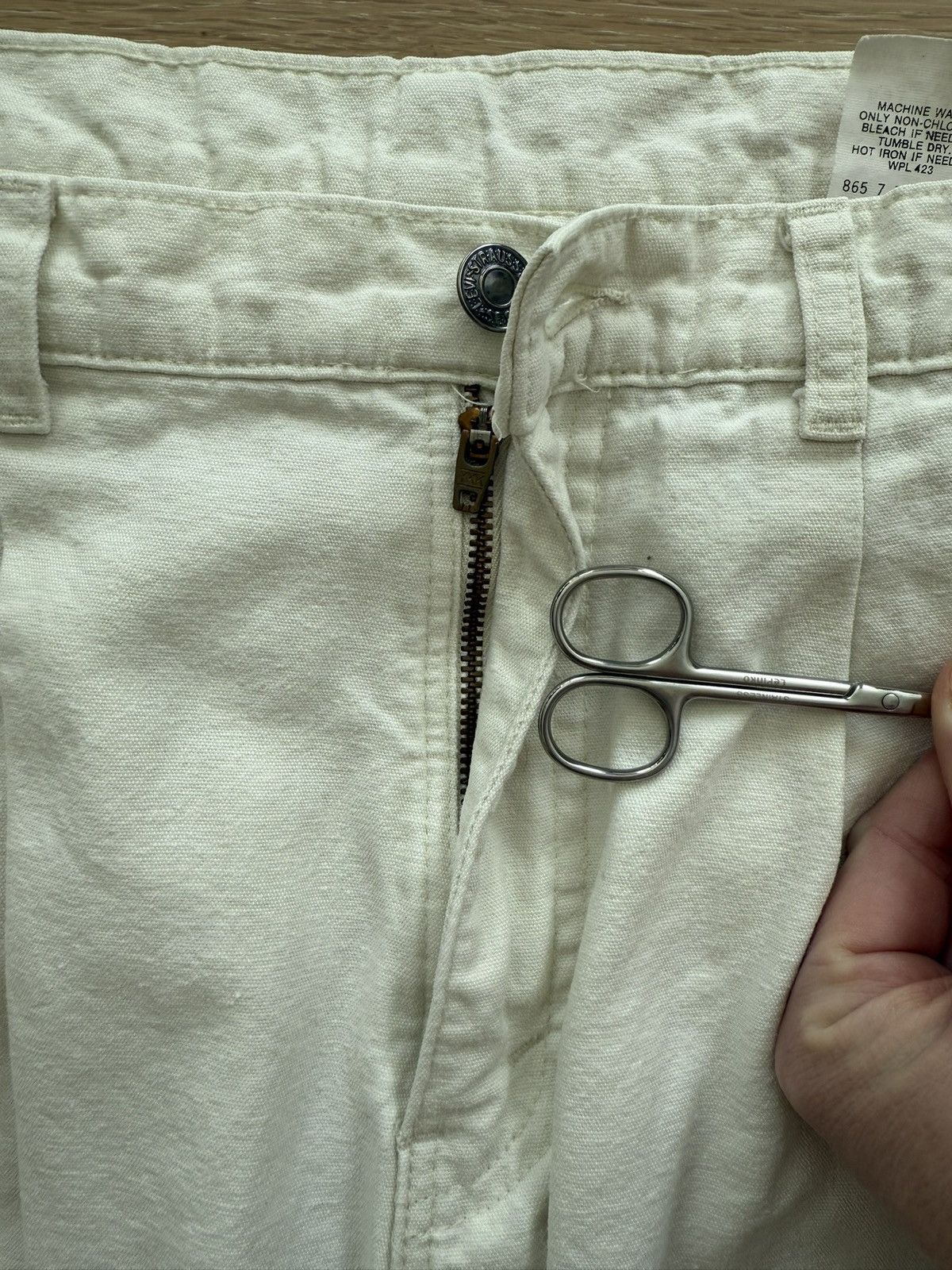 Levi's Vintage 80s White Pleated Levi’s 501 Pants Size 31" - 10 Thumbnail