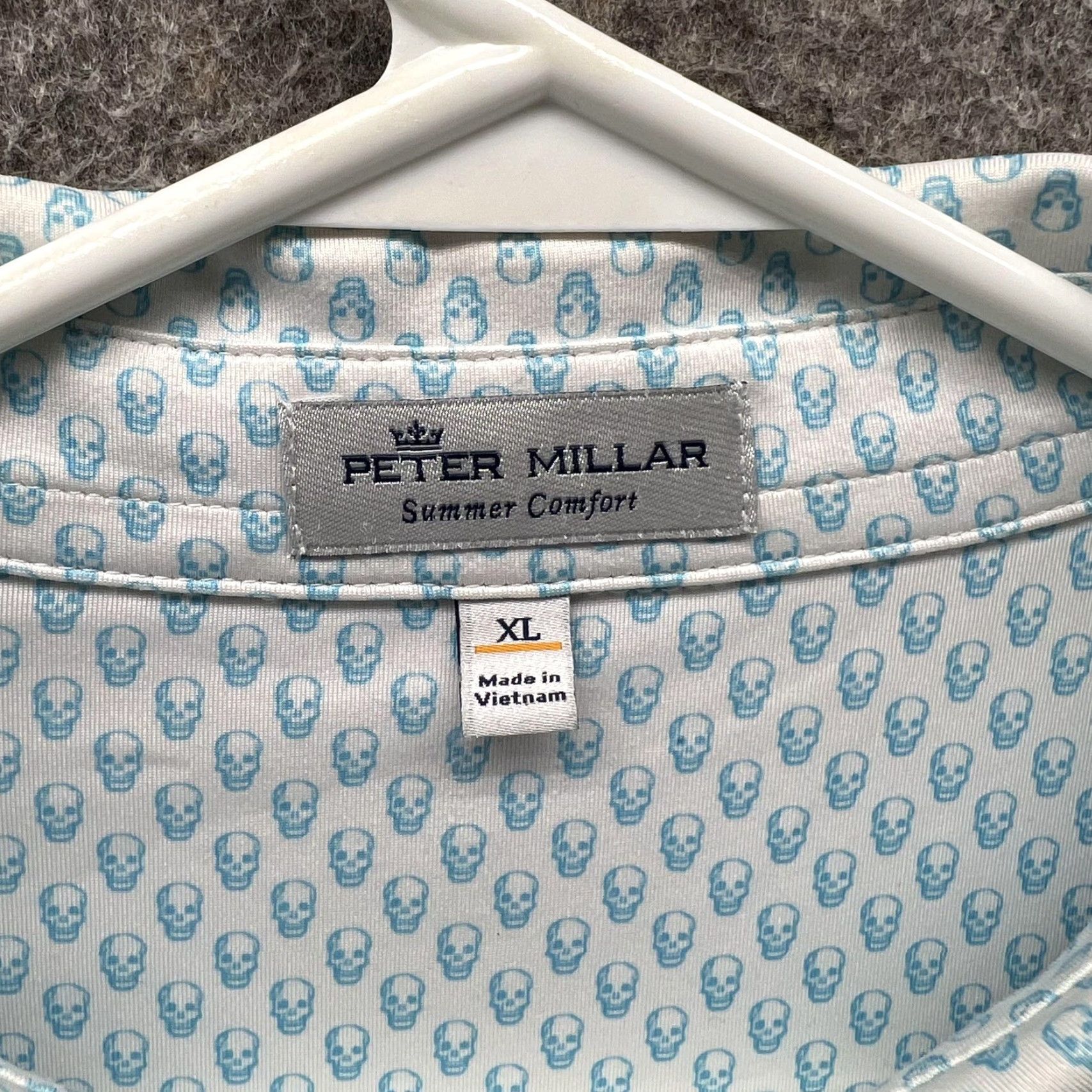 Peter Millar Peter Millar Polo Shirt Mens XL White Skull Print Golf Stretch Summer Comfort Shirt Mens XL White Skull Print Golf Stretch Size US XL / EU 56 / 4 - 5 Thumbnail