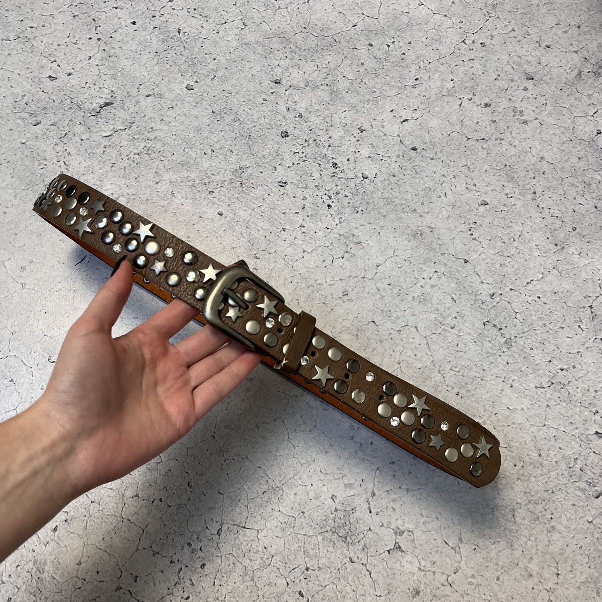 Vintage Vintage Belt Leather Metallic Stars B.B Simon Style Size ONE SIZE - 2 Thumbnail