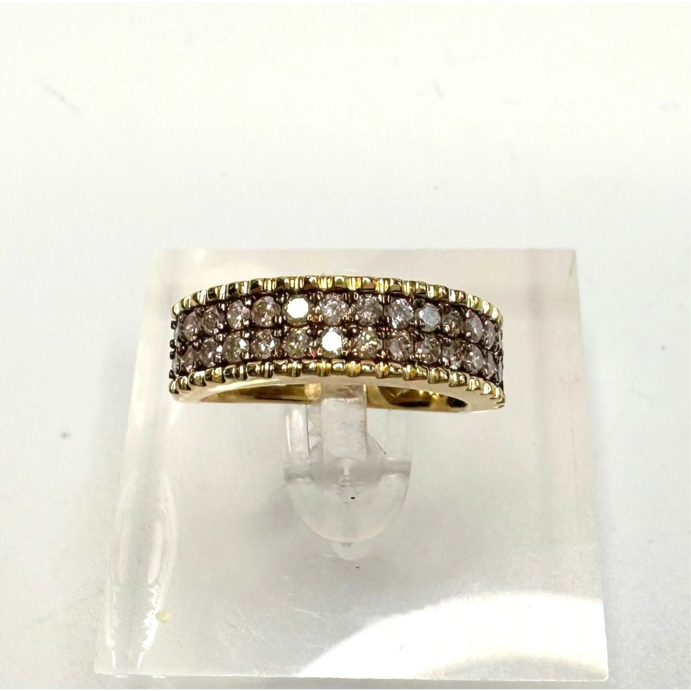 Other Beautiful 3/4 Ct Diamond 2 row Anniversary Ring 14kt Gold Ov Size ONE SIZE - 9 Thumbnail