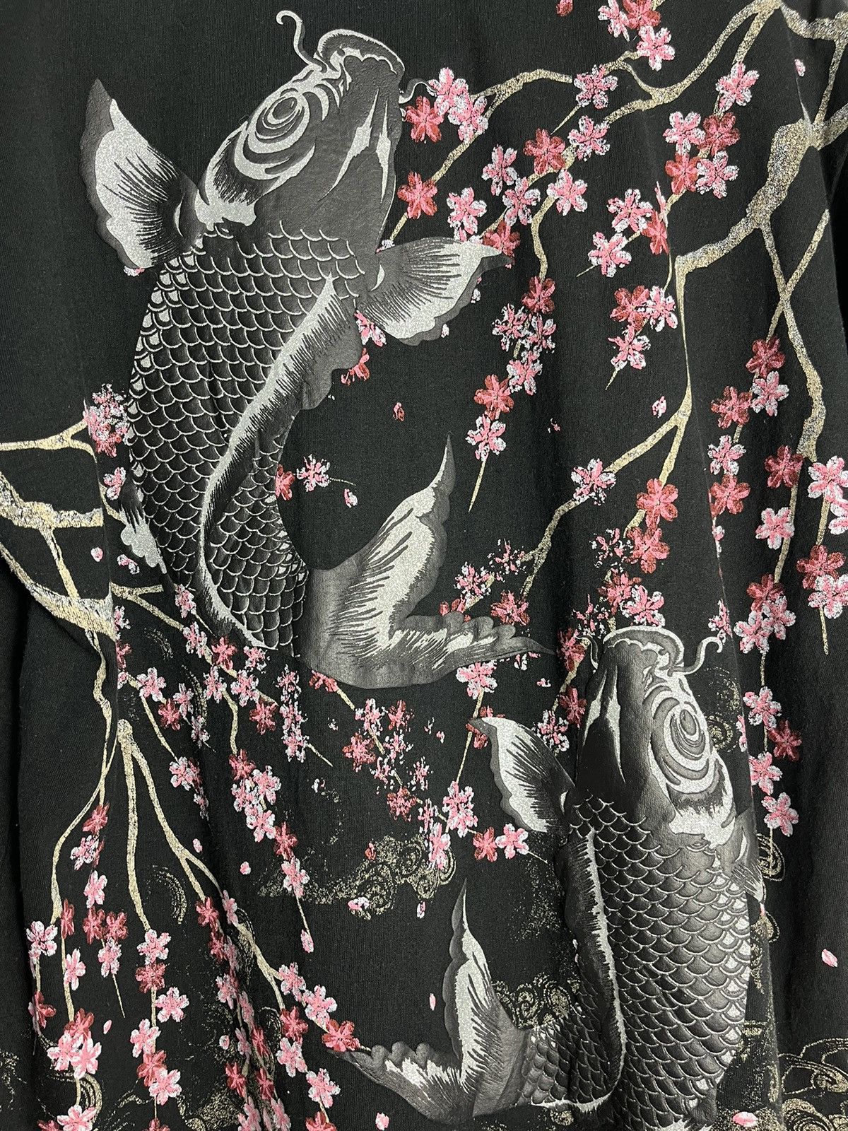 Japanese Brand Sukajan Polo T Shirt Fish Koi Dragon Tiger Sakura Size US XL / EU 56 / 4 - 2 Thumbnail