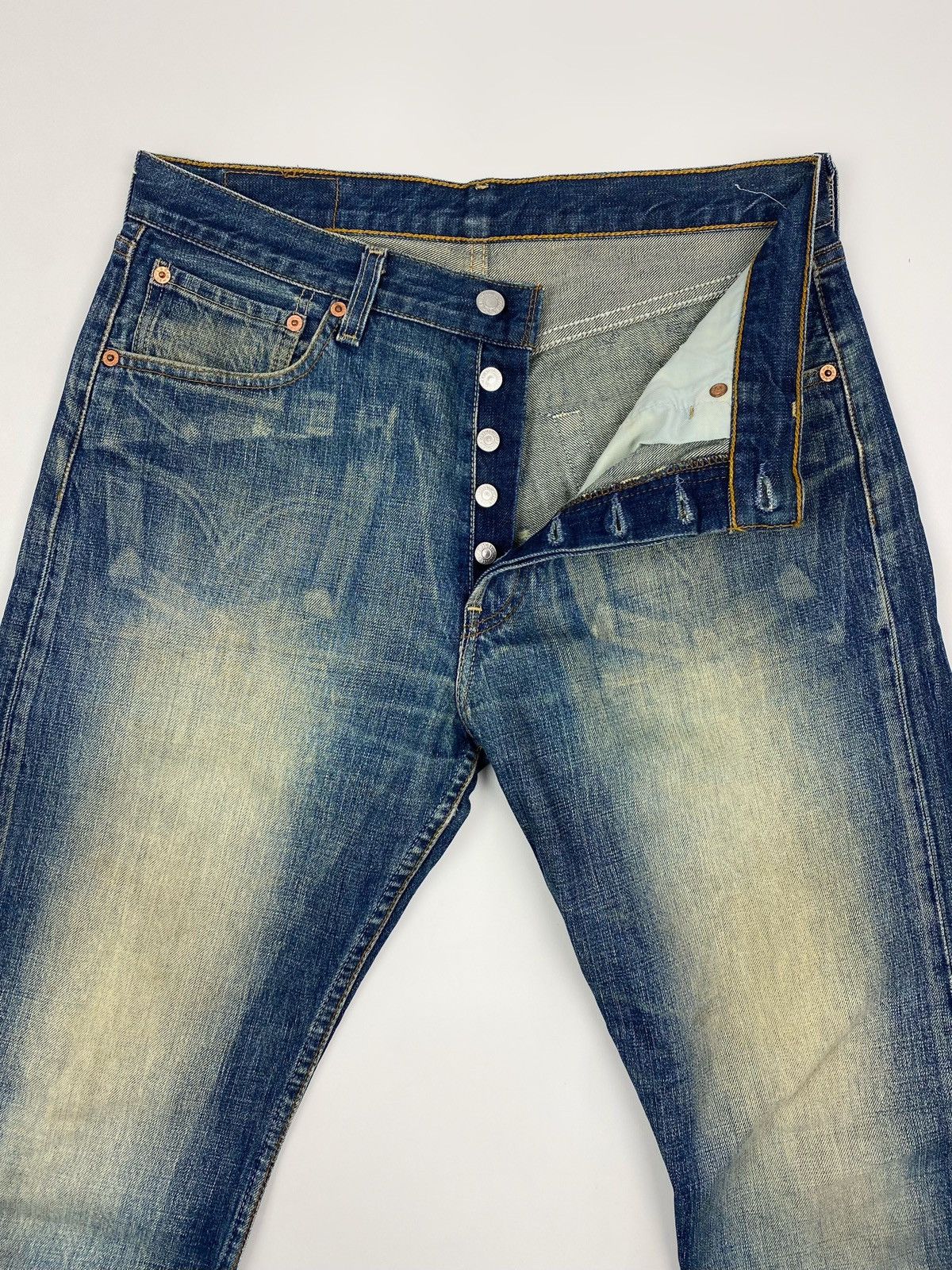 Levi's Y2K Vintage Distressed Levi’s 501 Mud Wash Denim Pants 32X30 Size US 32 / EU 48 - 5 Thumbnail