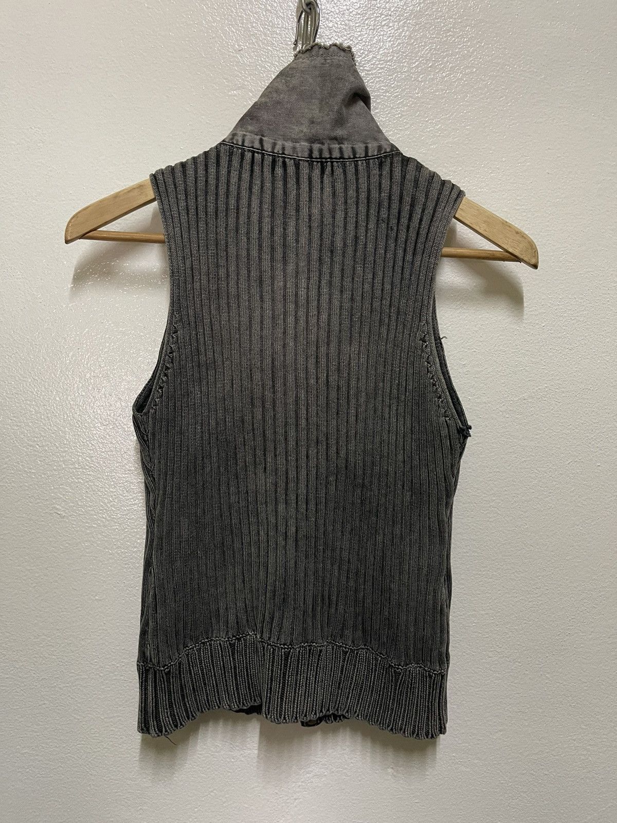 Japanese Brand Studio Five Distressed Sleeveless Zipper Stretch Sweater Size S / US 4 / IT 40 - 9 Thumbnail