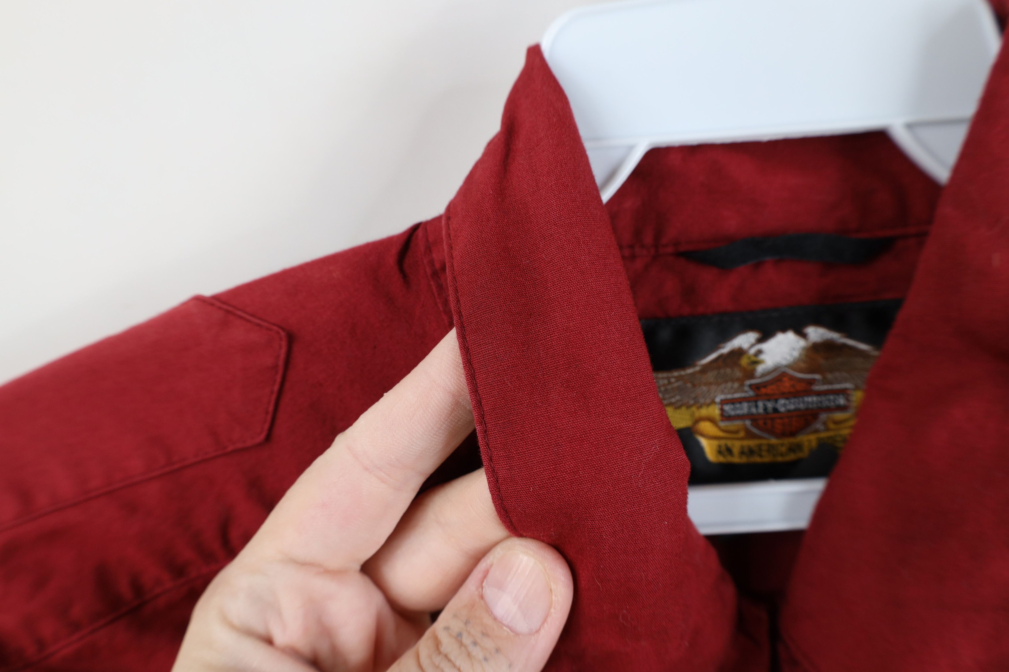 Harley Davidson Vintage Harley Davidson Spell Out Collared Button Shirt Red Size S / US 4 / IT 40 - 5 Thumbnail