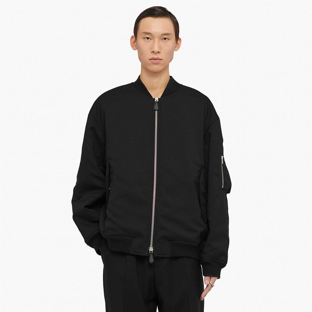 Jil Sander o1w1db10825 Oversized Bomber Jacket in Pitch Black Size US M / EU 48-50 / 2 - 3 Thumbnail