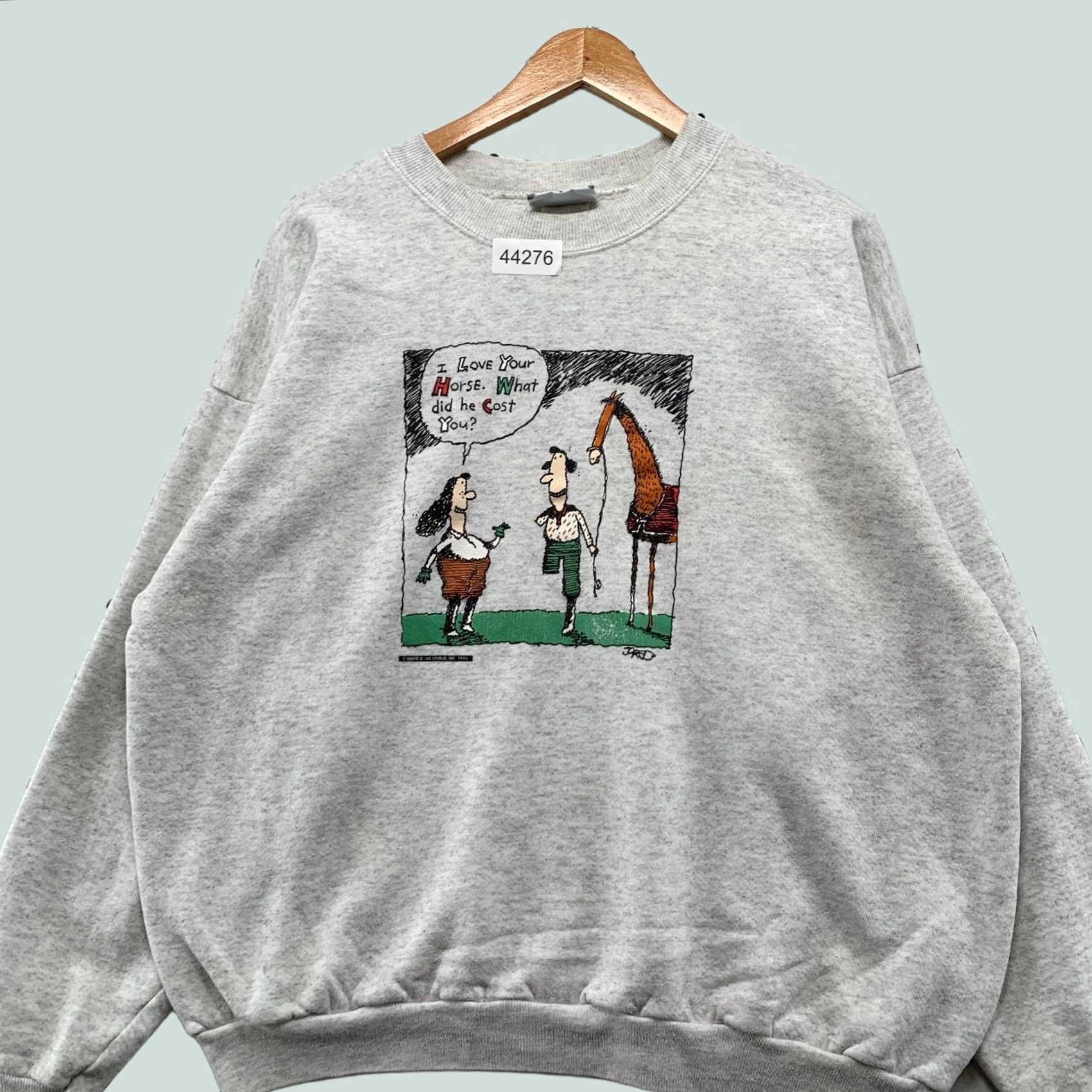 Lee VINTAGE Nike Shirt Mens XL Gray 90s Funny Horse Arm And Leg Joke Crewneck Sweatshirt Fleece USA Size US XL / EU 56 / 4 - 1 Thumbnail