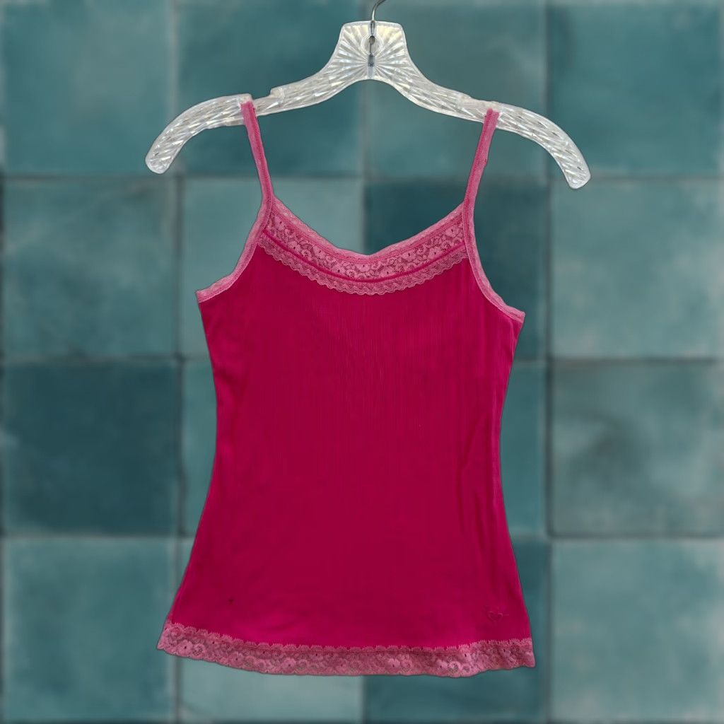 Vintage VINTAGE Y2K Camisole Tank Top XS Pink Built-in-Bra Boho Fairy Grunge Whimsigoth Shirt Womens Size XS / US 0-2 / IT 36-38 - 1 Thumbnail