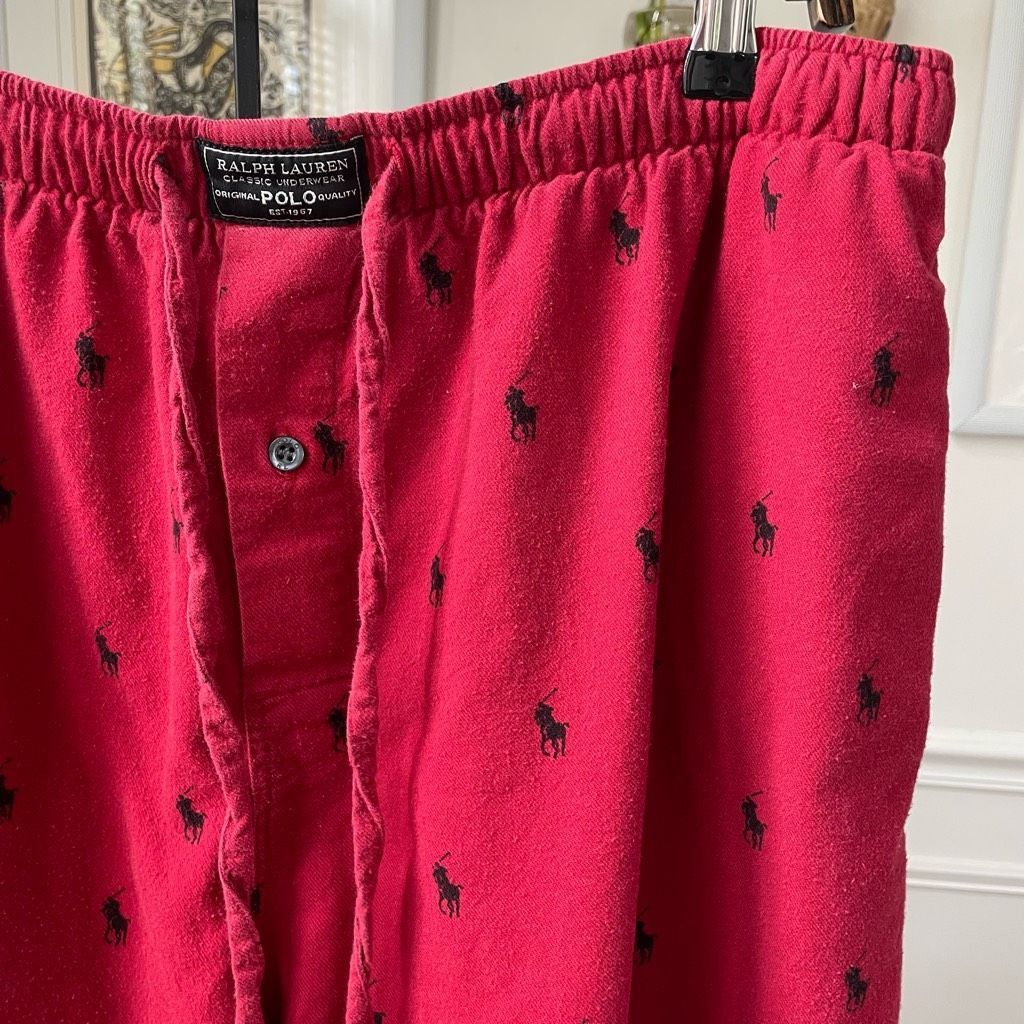 Polo Ralph Lauren Polo Ralph Lauren Allover Pony Pajama Pant Red Cotton Flanne Size US 32 / EU 48 - 2 Thumbnail