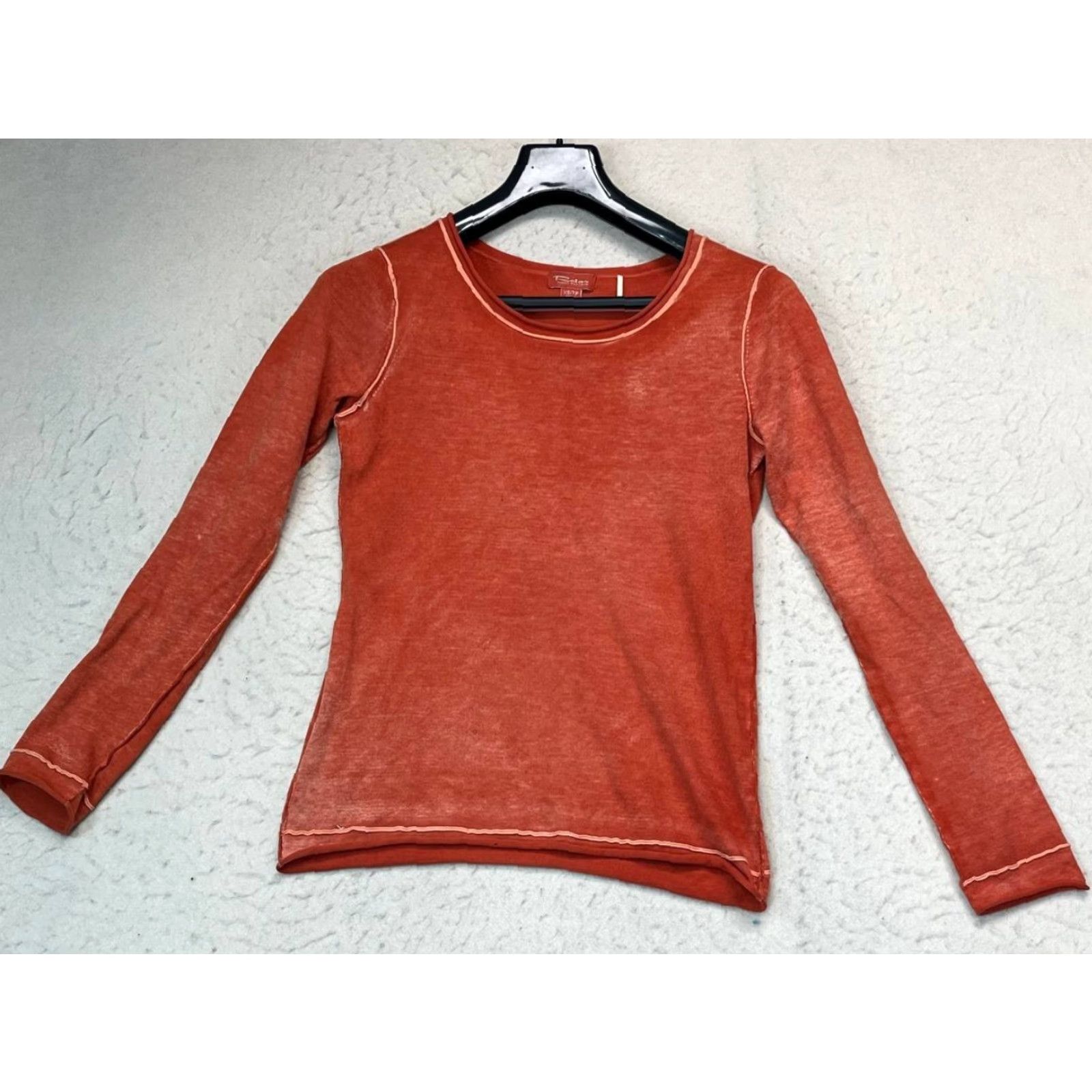 Tommy Bahama Tommy Bahama Relax Shirt Women XS Orange Long Sleeve Crew Neck 100% Cotton Size XS / US 0-2 / IT 36-38 - 2 Thumbnail