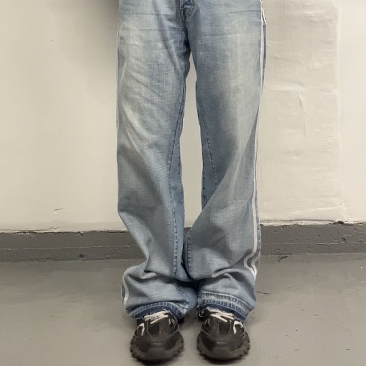 Handmade rew* adidas jeans Size US 34 / EU 50 - 2 Thumbnail