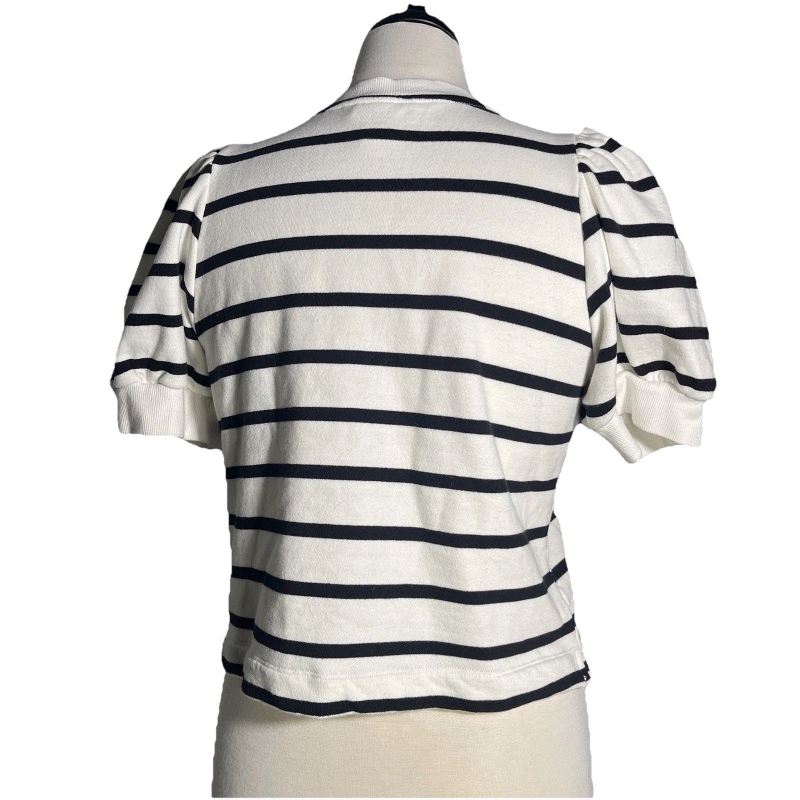 H&M H&M Short Sleeve Sweater White and Black Stripes Size M / US 6-8 / IT 42-44 - 4 Thumbnail