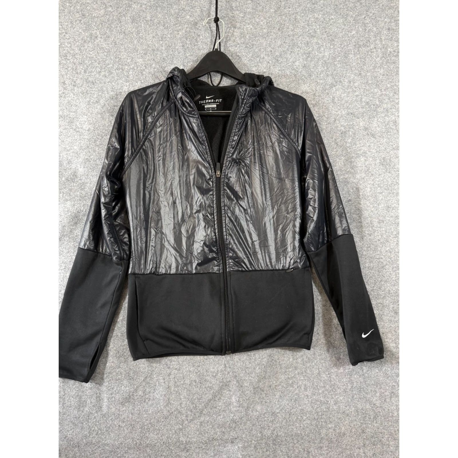 Nike Nike Therma-Fit Hooded Jacket Womens M Black Full-Zip Fleece Water Repellent Size M / US 6-8 / IT 42-44 - 3 Thumbnail