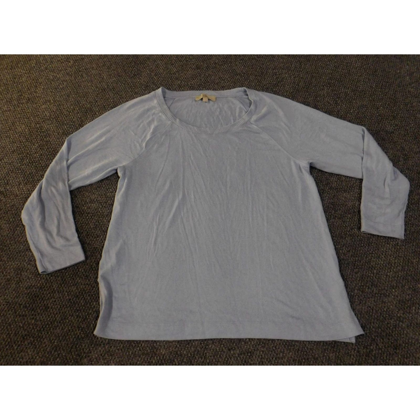 Loft LOFT Womens XL Blue Raglan Long Sleeve Lightweight Knit Top Sweater Shirt Terit Ann Taylor Size XL / US 12-14 / IT 48-50 - 2 Thumbnail
