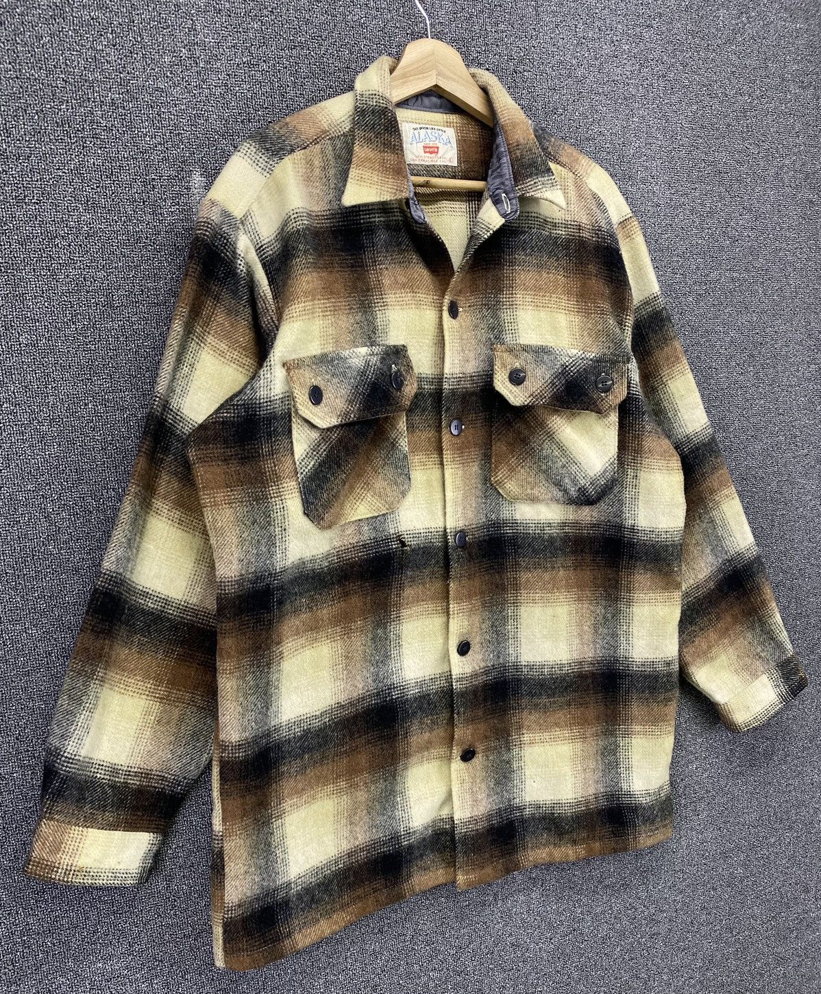 Flannel Vintage Levis Alaska Shadow Plaids Shirts Button Ups Flannel Size US L / EU 52-54 / 3 - 2 Thumbnail