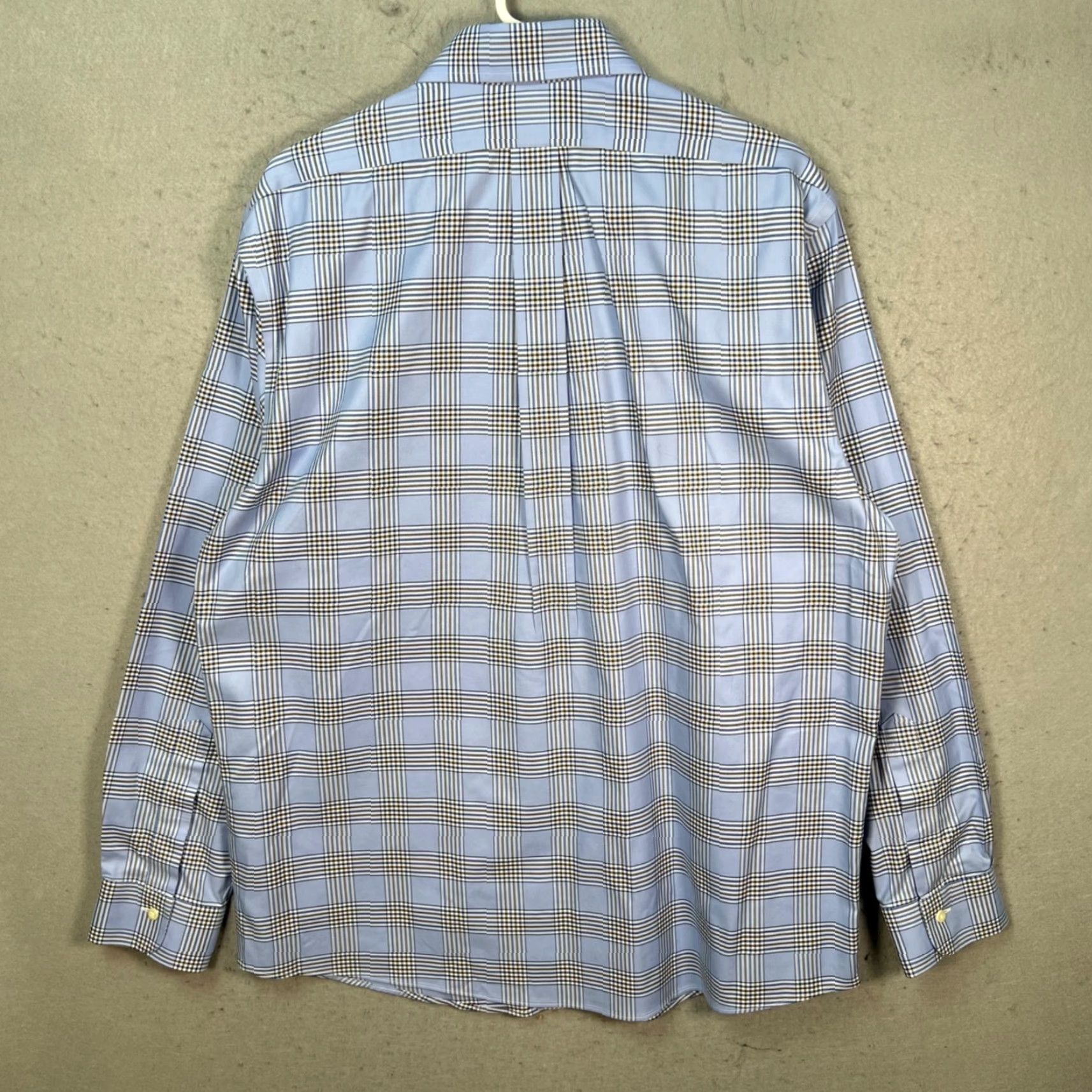 Brooks Brothers VINTAGE Brooks Brothers Non-Iron Stretch Supima Cotton Plaid Dress Shirt Regular 16-34 Blue Long Sleeve Mens Size 42R - 2 Thumbnail