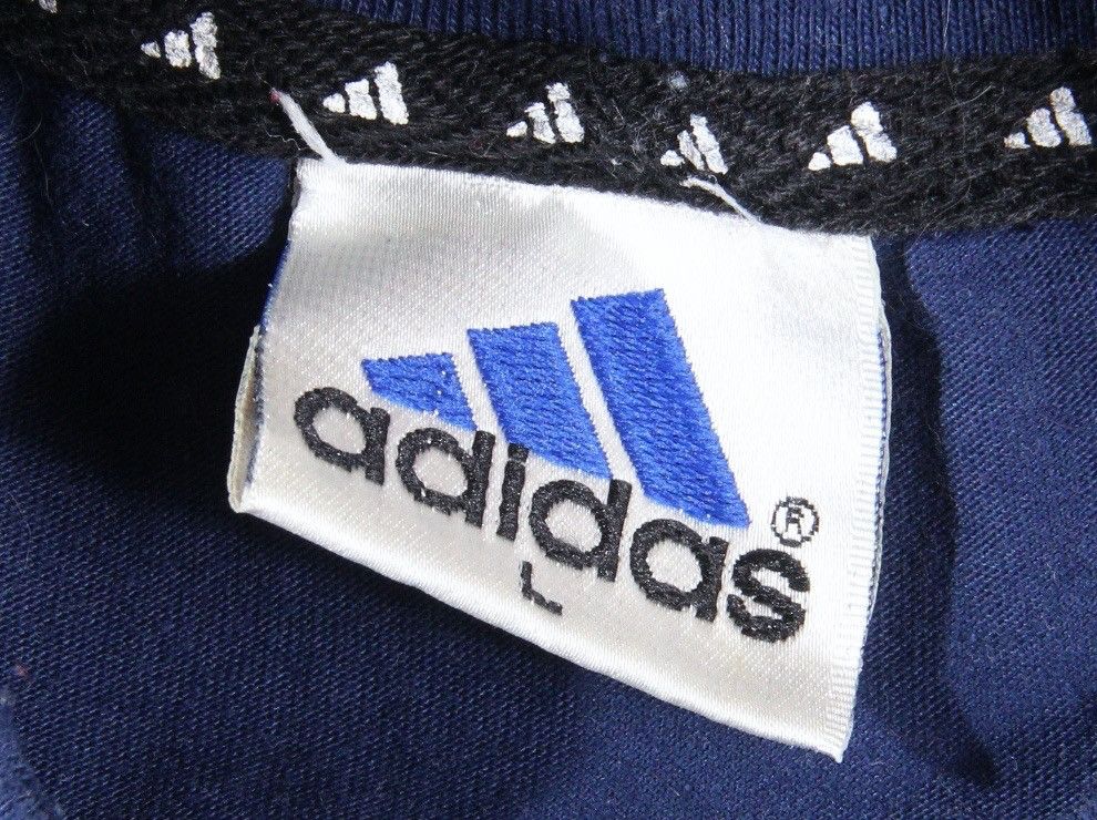 Adidas Adidas Vintage 90s Cotton Blue Tee T Shirt Soccer Football L Size US L / EU 52-54 / 3 - 4 Thumbnail