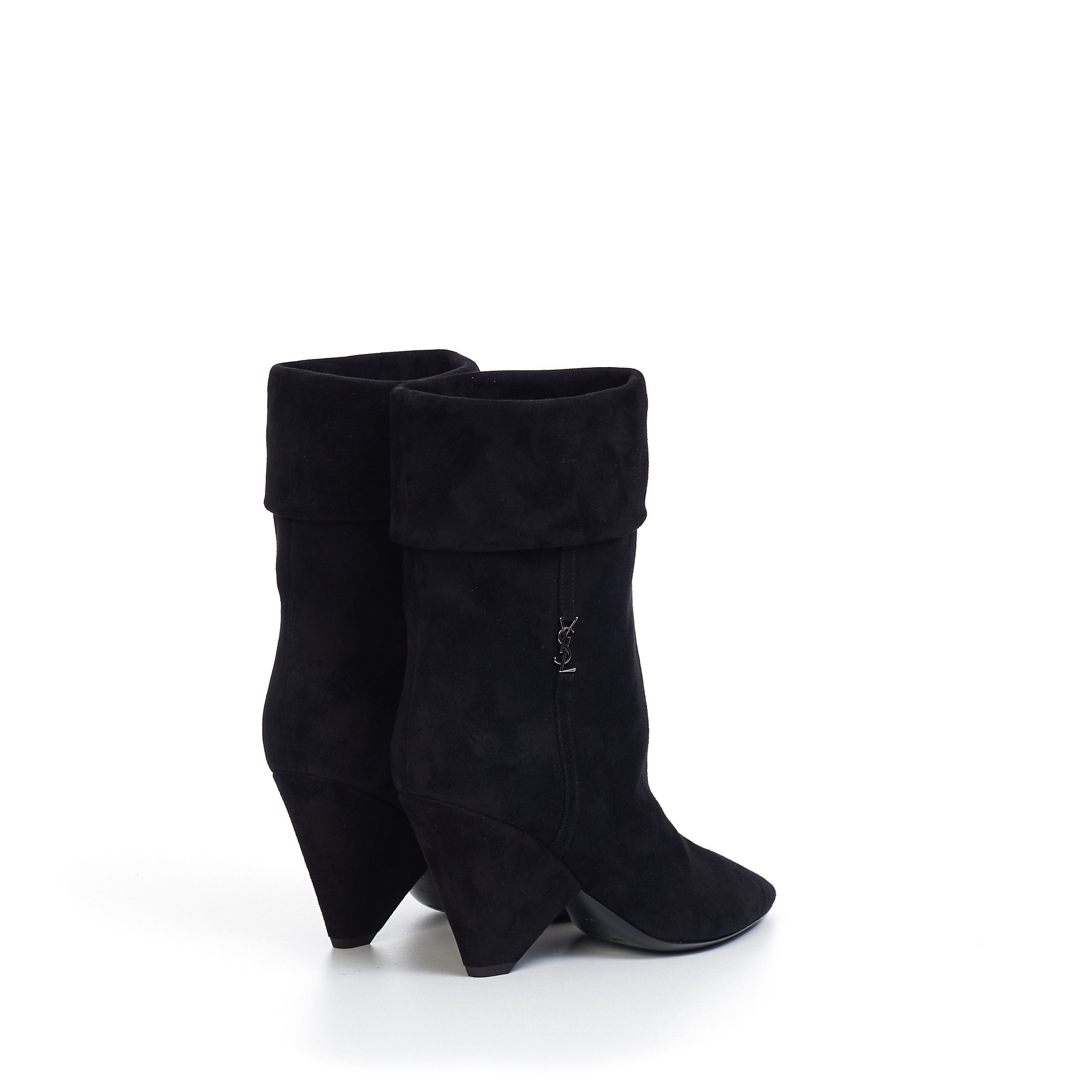 Saint Laurent Paris Niki Ankle Booties In Black Suede Size US 8.5 / IT 38.5 - 7 Thumbnail