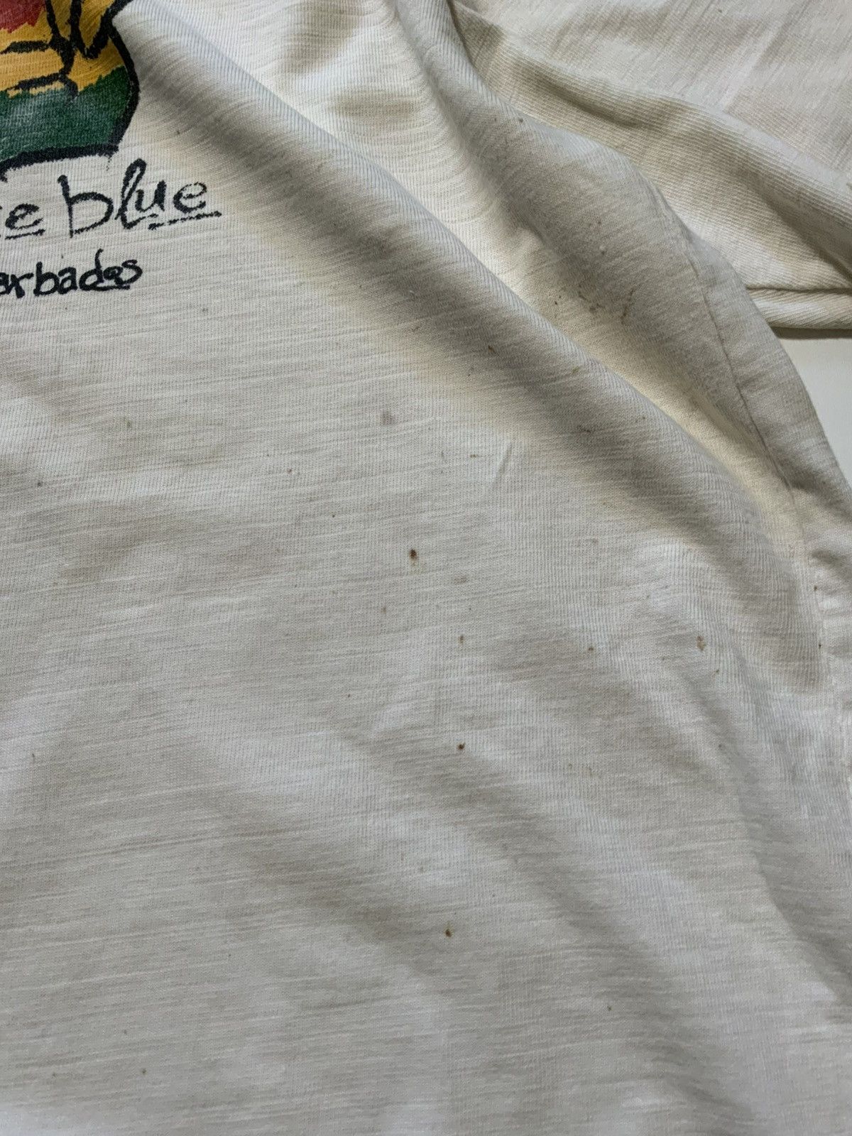 Vintage Vintage 90s Irie Blue Barbados One Love Peace Rasta T-Shirt Size US XL / EU 56 / 4 - 11 Thumbnail