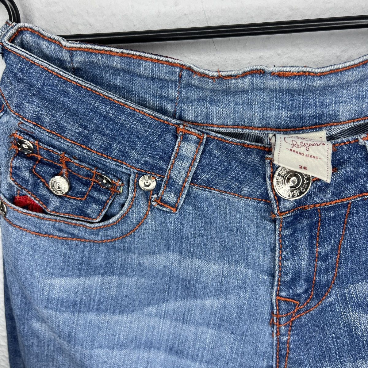 True Religion × Vintage True Religion Vintage Jeans Denim Trousers Embroidered Logo Size 26" / US 2 / IT 38 - 6 Thumbnail