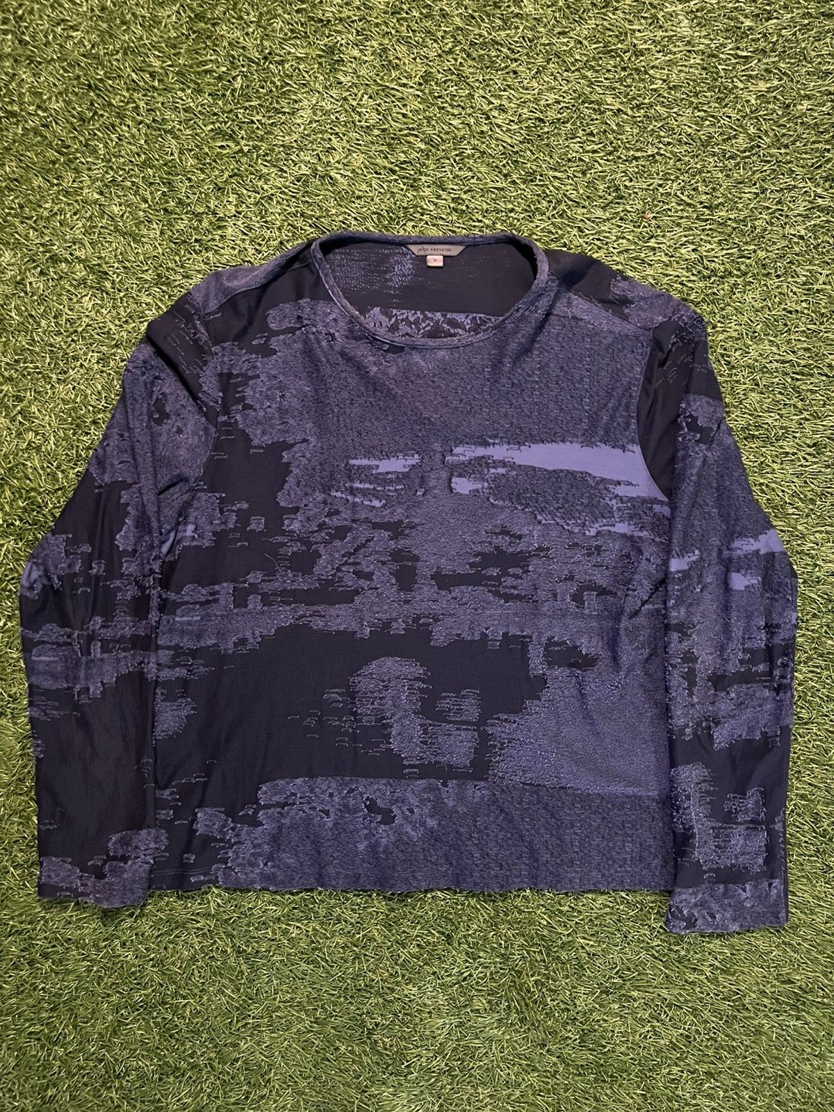John Varvatos John Varvatos Vanderbilt Blue Textured Long Sleeve Shirt Size US M / EU 48-50 / 2 - 1 Thumbnail
