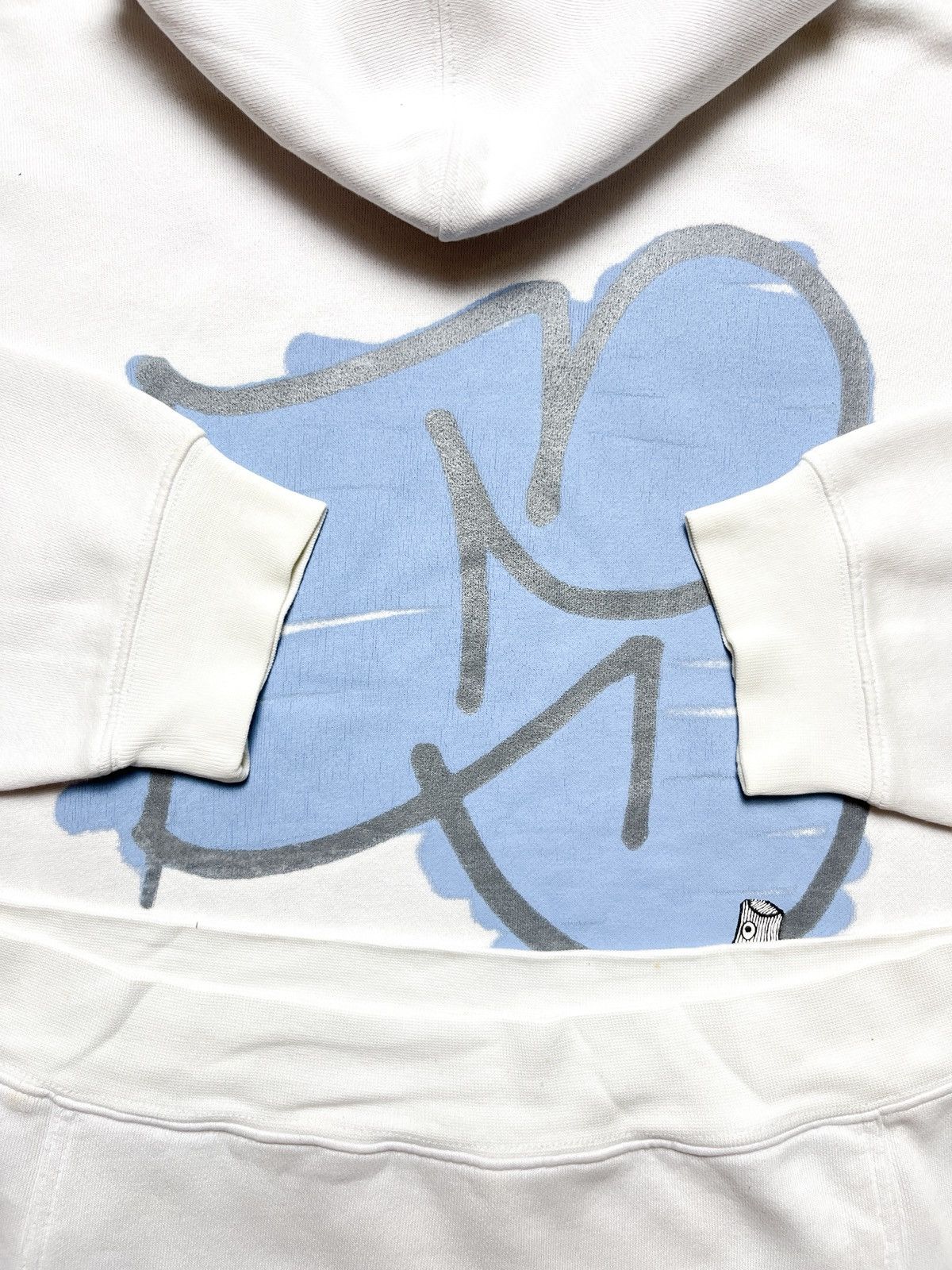 Stussy Hoodie Stussy Spray Graffiti White Vintage 90s Size US L / EU 52-54 / 3 - 3 Thumbnail