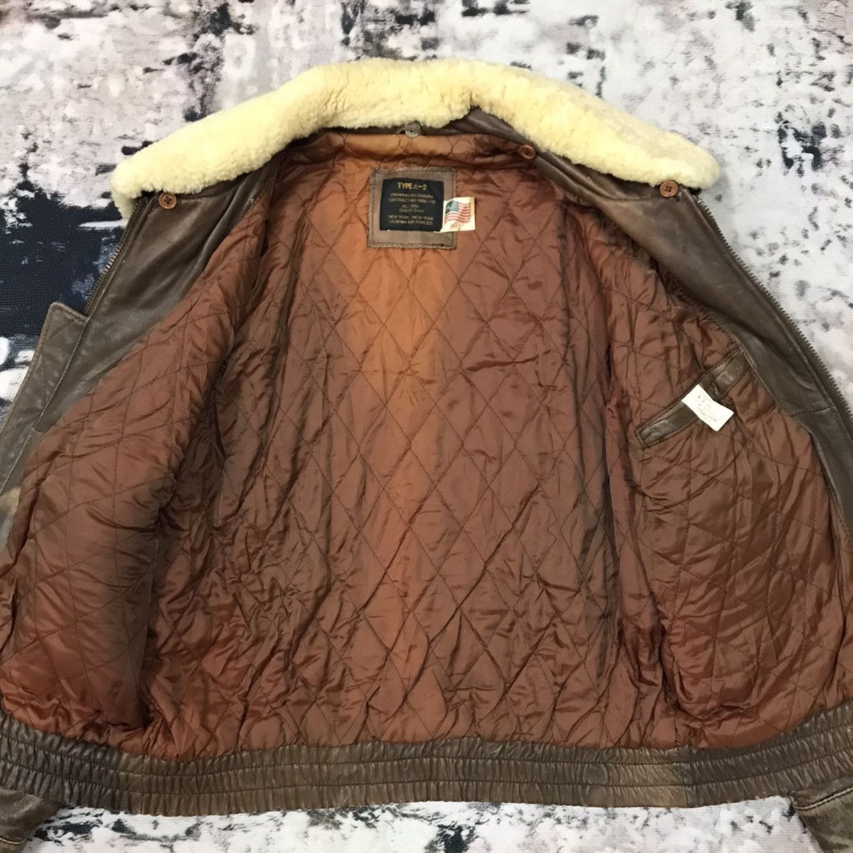 Vintage 90s Type A-2 UsArmy AirForce Bomber Leather Jacket