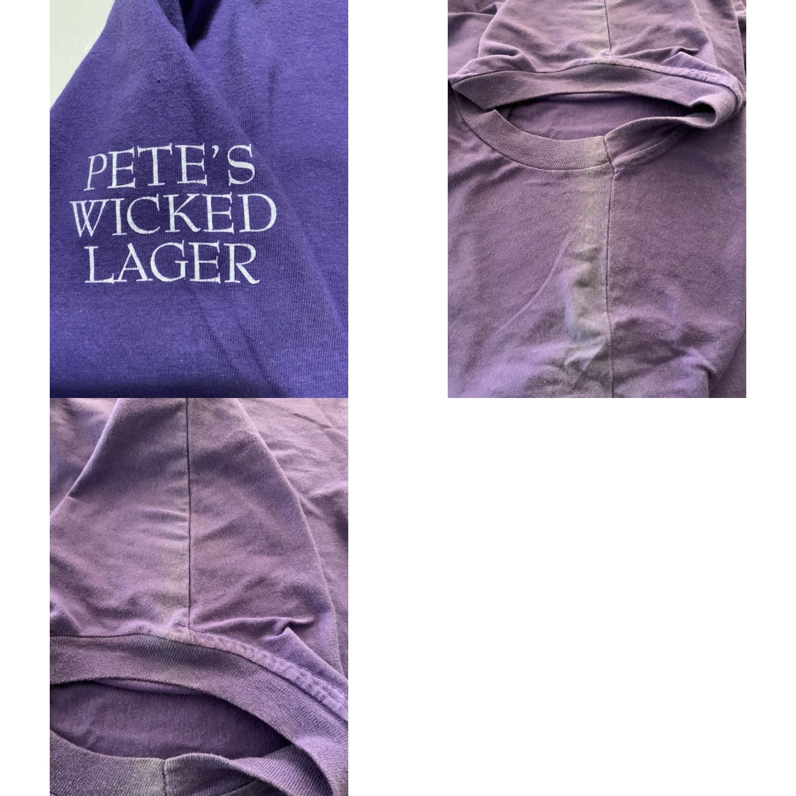 Hanes VINTAGE 90s Petes Wicked Ale Beer Get Wicked Tonight Purple Single Stitch T-Shirt XL Mens/Adults Purple Shirt Size US XL / EU 56 / 4 - 8 Thumbnail