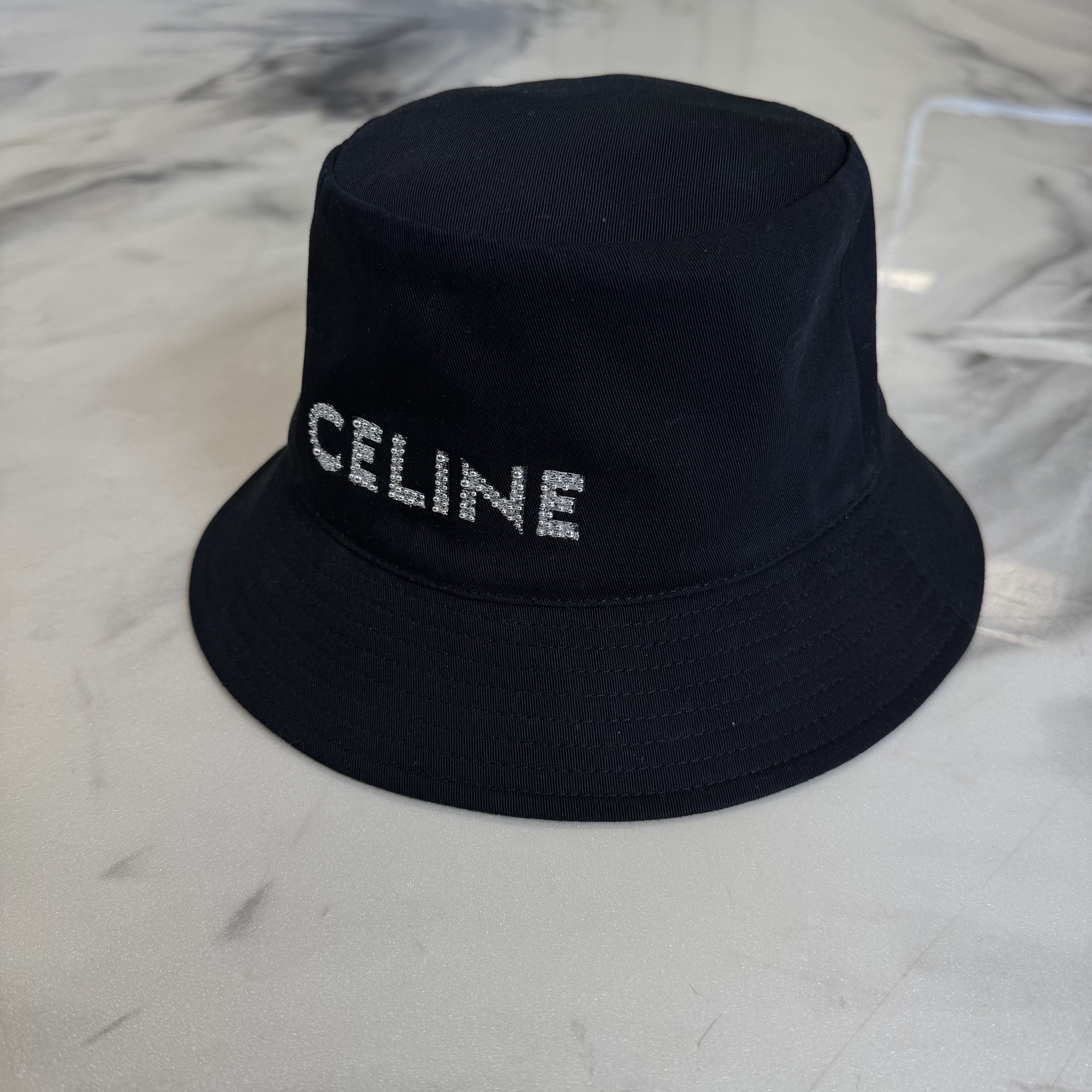 Celine CELINE RHINESTONES BUCKET HAT BLACK Size ONE SIZE - 1 Thumbnail
