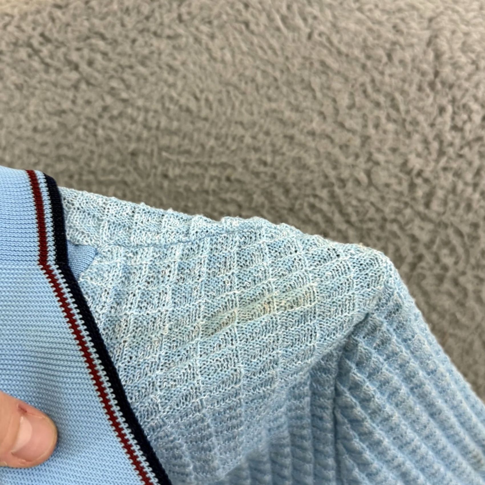 Vintage VINTAGE Custom Quality Shirt Womens Small Blue 60s Terry Cloth Button Blouse Size S / US 4 / IT 40 - 7 Thumbnail