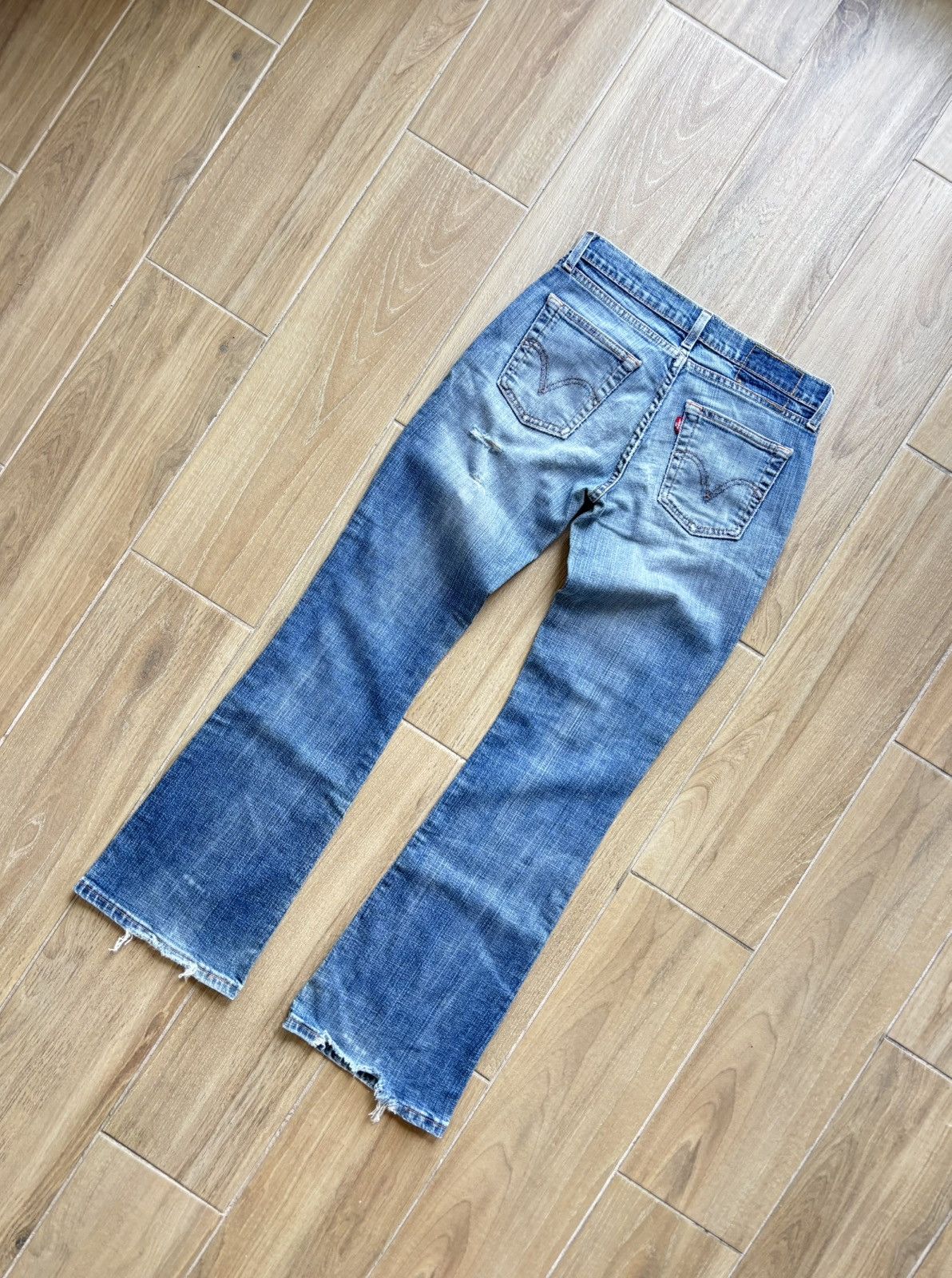 Levi's Vintage Levis Distressed Flared Jeans Low Rise 29/32 Size 30" / US 8 / IT 44 - 6 Thumbnail