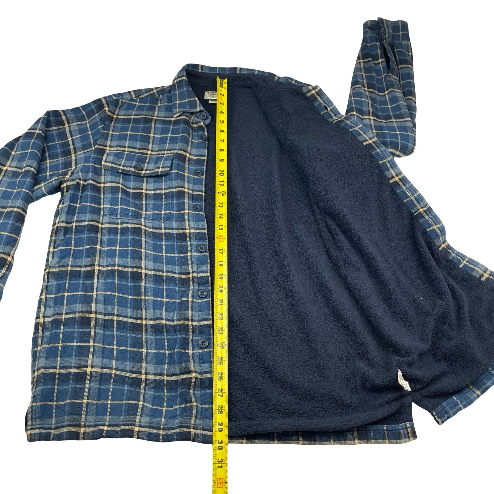 L.L. Bean LL Bean Men's Fleece Lined Flannel Work Shirt Shacket Navy/B Size US M / EU 48-50 / 2 - 5 Thumbnail