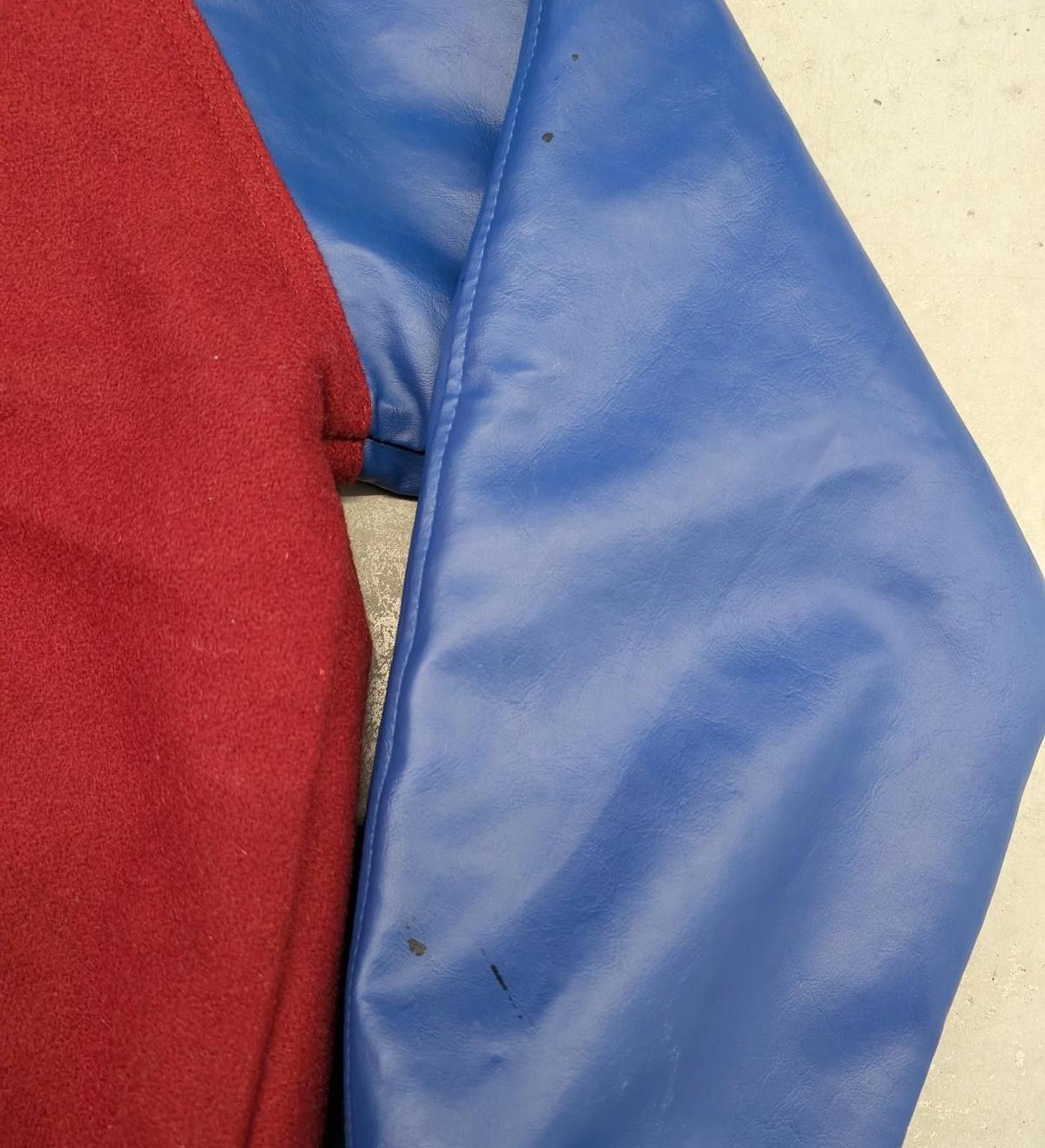 NEFF Vintage 90s NEFF Blue and Red Leather Wool Letterman Jacket Size US S / EU 44-46 / 1 - 9 Thumbnail