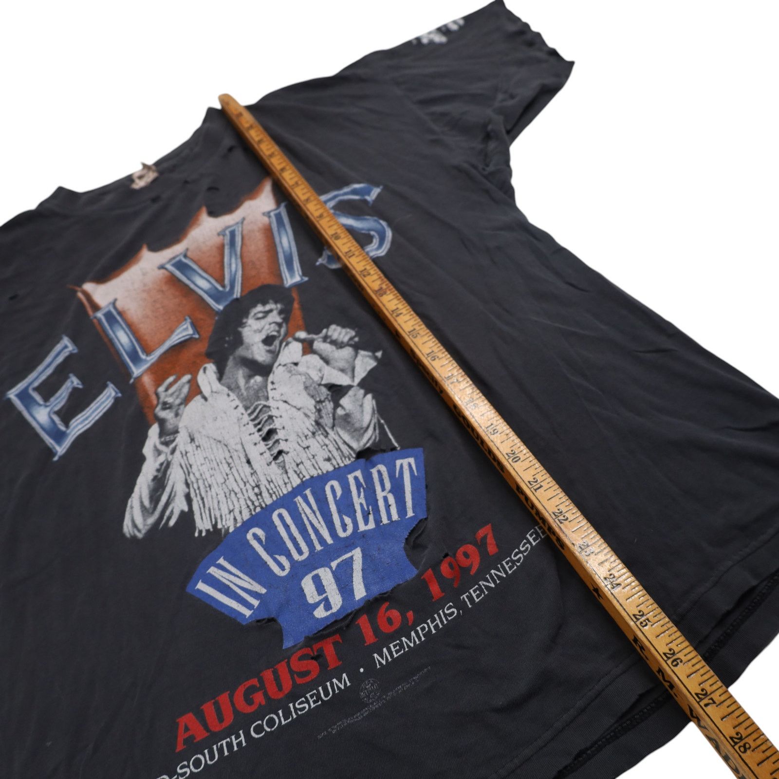 Band Tees × Vintage Distressed Vintage 1997 Elvis in Concert Band Tee Size US L / EU 52-54 / 3 - 10 Thumbnail