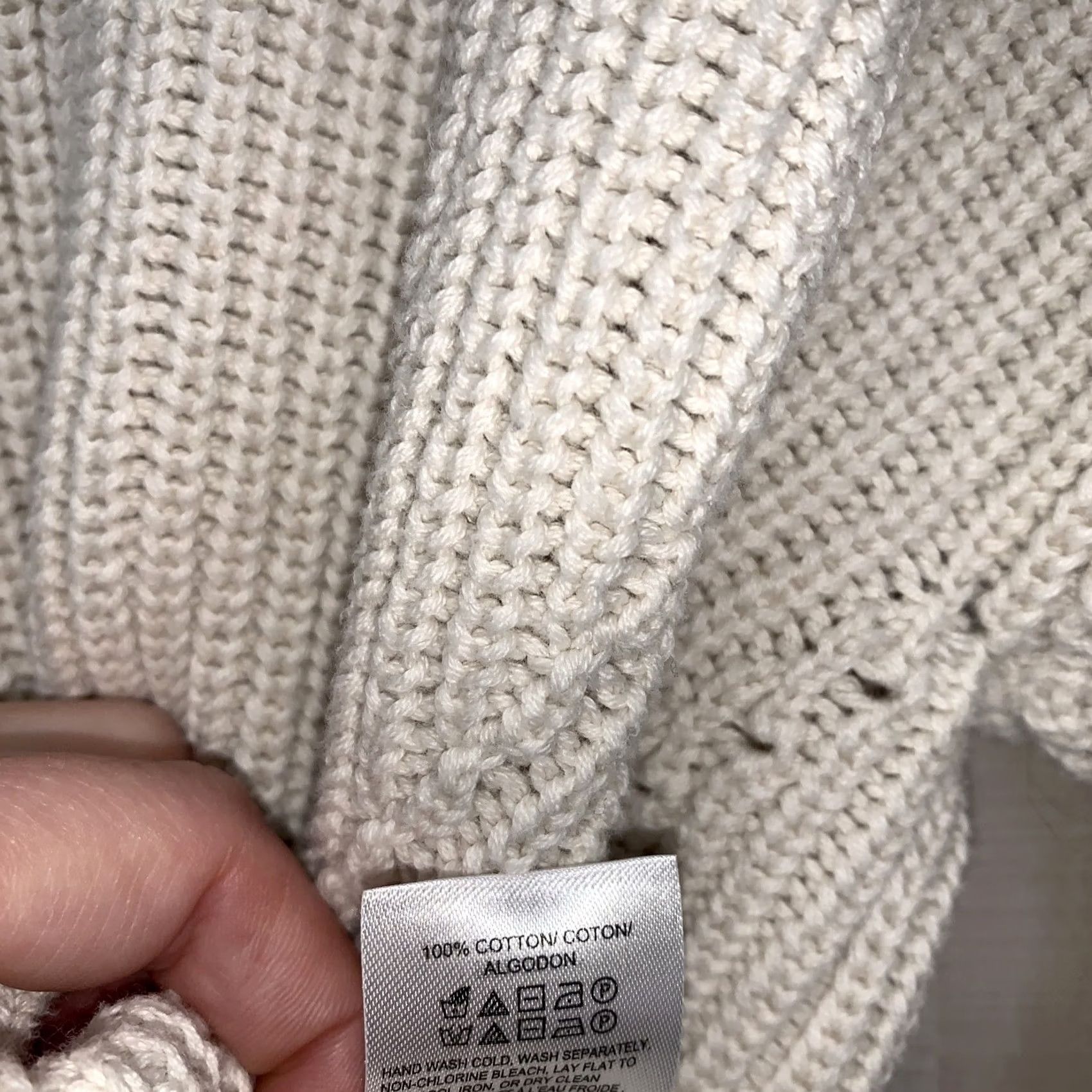 Lucky Brand Lucky Brand Women’s Lace Up Back Knit Ivory Sweater M, Knit, Pullover, 3/4 Sleeve, Regular, Ivory, Womens, Fall Winter Spring, Casual Size M / US 6-8 / IT 42-44 - 7 Thumbnail