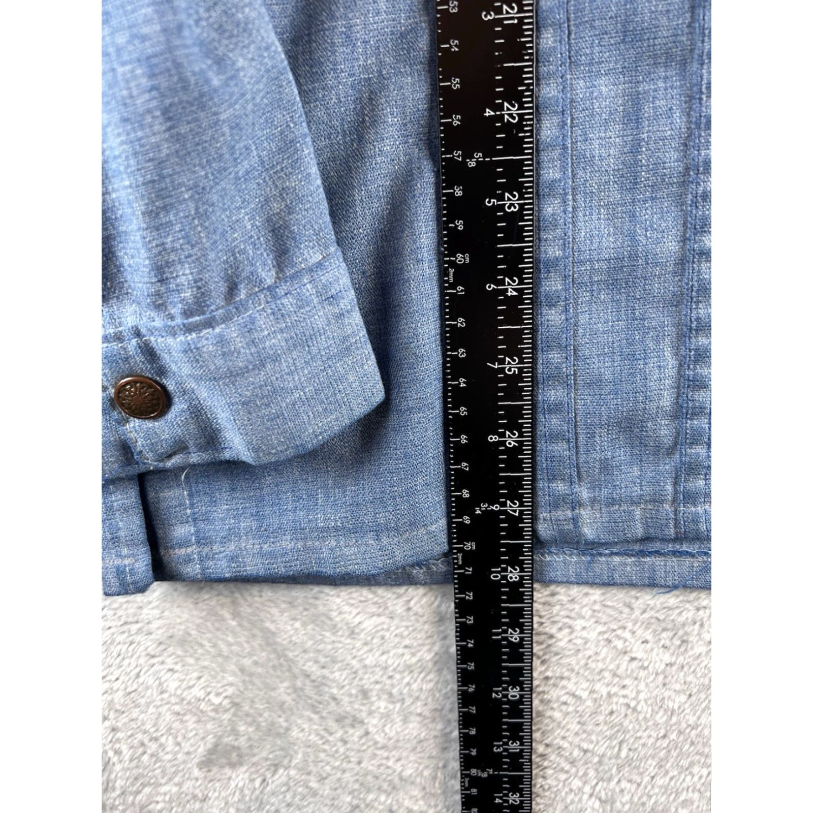 Sears VINTAGE Sears Western Wear Rugged Denim Shirt Mens XL Blue Snap Button Cowboy Rodeo Size US XL / EU 56 / 4 - 3 Thumbnail