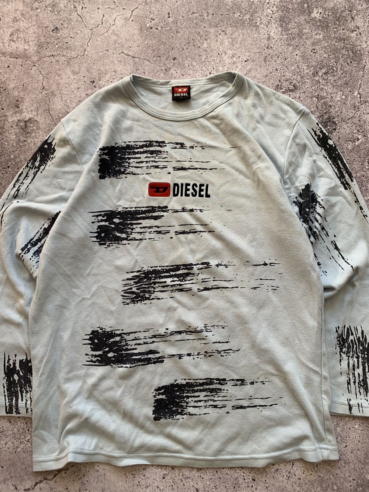 Diesel 🔥VINTAGE DIESEL LONG SLEEVE PRINT Y2K TSHIRT TEE Size US M / EU 48-50 / 2 - 2 Thumbnail