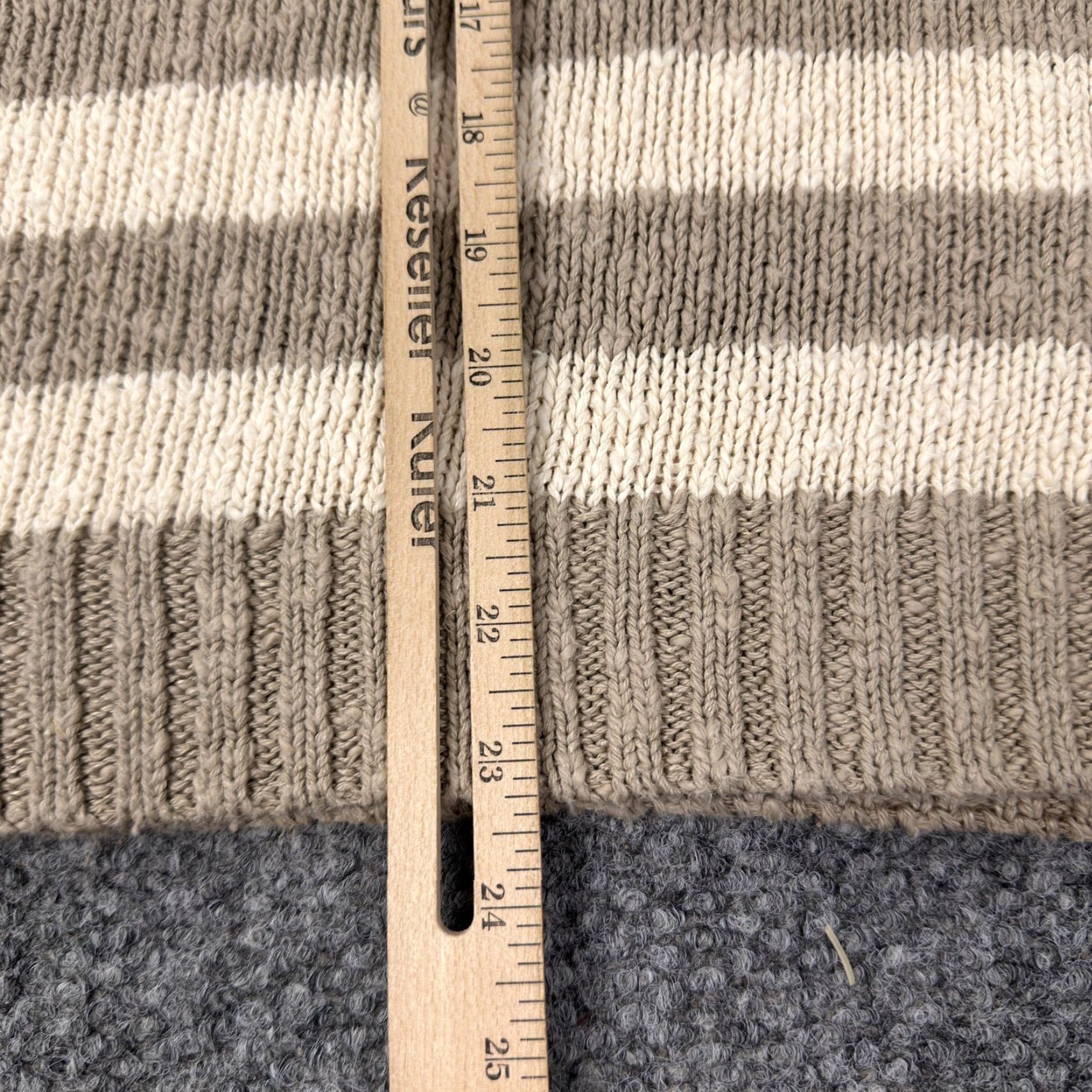 Vintage VINTAGE J.G. HOOK Sweater Women S Beige Linen Knit Striped Crew Neck 90s Nautical Womens Size S / US 4 / IT 40 - 7 Thumbnail