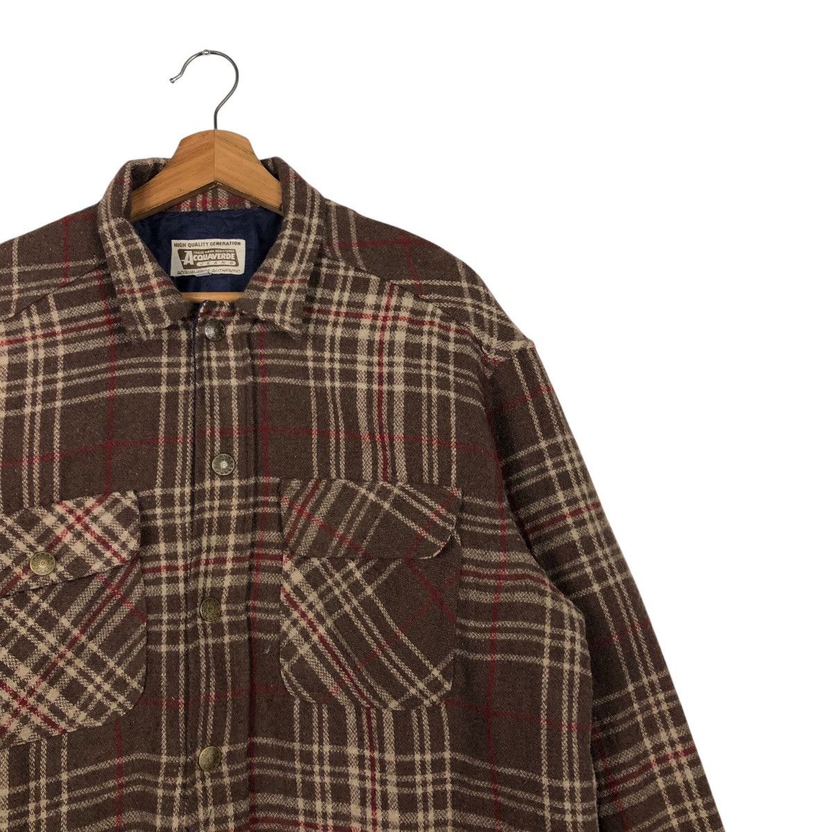 Japanese Brand × Vintage 📌Vintage Chore Worker Jacket Acquaverde Flannel Tartan Size US L / EU 52-54 / 3 - 7 Thumbnail