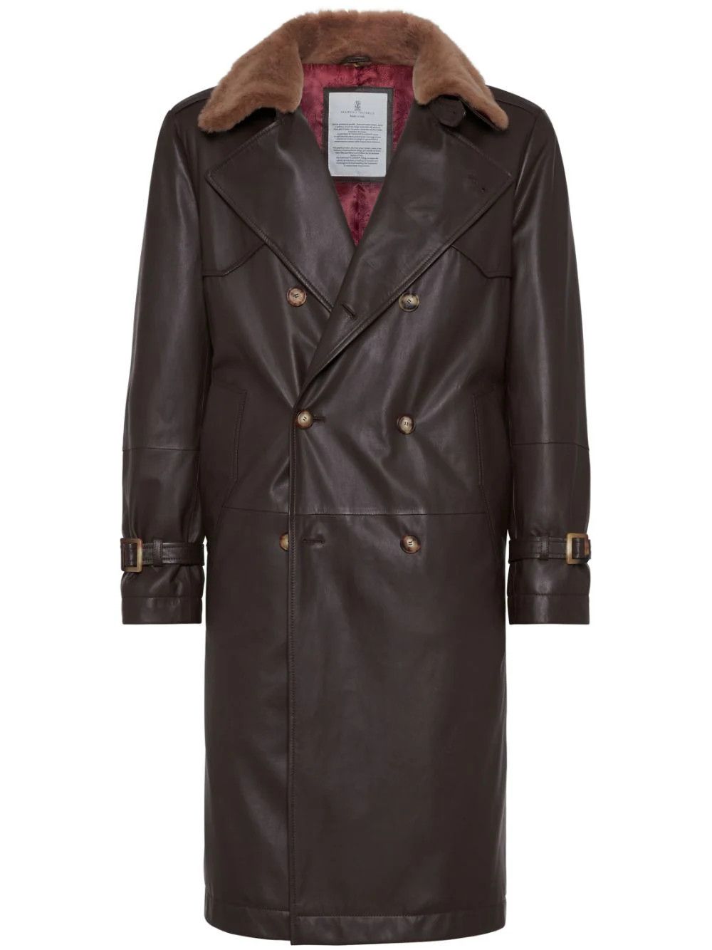 o1w1db10226 Padded Leather Jacket in Dark Brown
