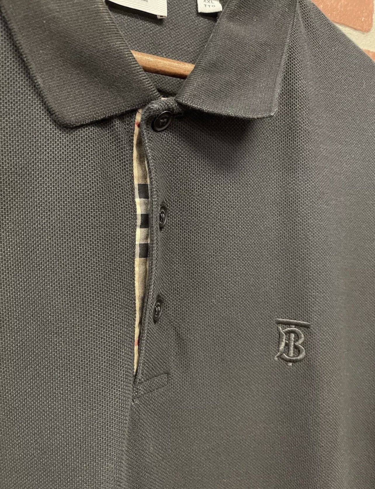 Burberry Size XXL - Burberry Men’s Black Polo T-Shirt Button Collar Size US XXL / EU 58 / 5 - 4 Thumbnail