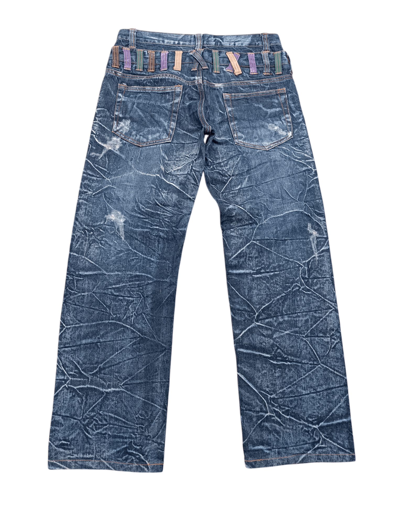 Japanese Brand × Seditionaries VTG NYLAUS DOUBLE WAIST DISTRESSED JEANS VERY RARE Size US 30 / EU 46 - 2 Thumbnail