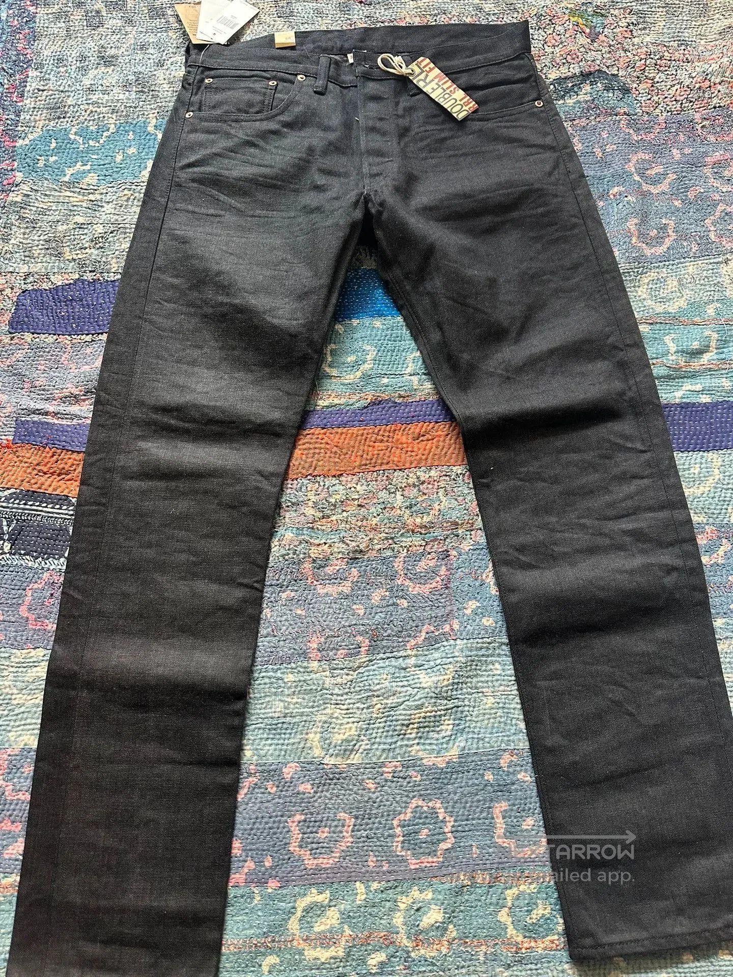 RRL Ralph Lauren rrl vintage distressed black denim pants. Size US 34 / EU 50 - 1 Thumbnail